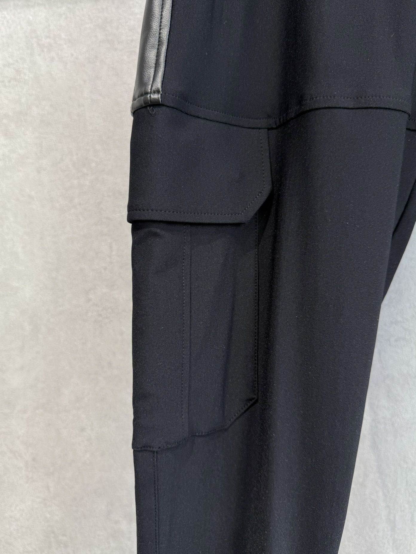 DARRELL CARGO PT / BASIC-ST-010 / レザーラインナイロンカーゴパンツ / ブラック×レザーブラック