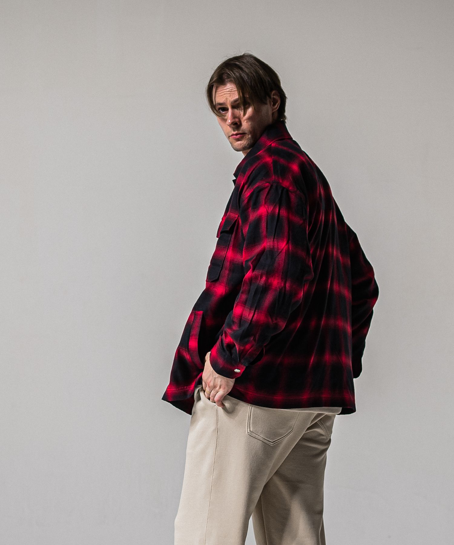 50S CHECK JK / RC39-JK-007C / チェックシャツジャケット / レッド (2月中旬入荷予定)