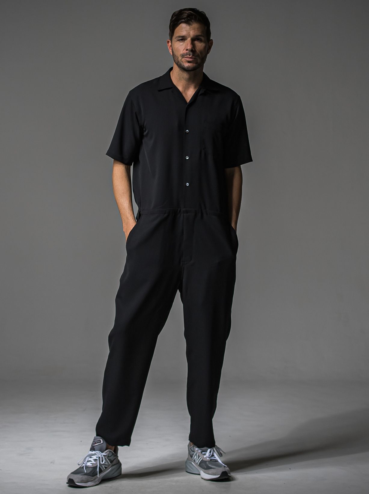 RAGE TWILL HALF ALL IN ONE / DP1-TN-001 / 半袖シャツオールインワン / ブラック (3月中旬入荷予定)