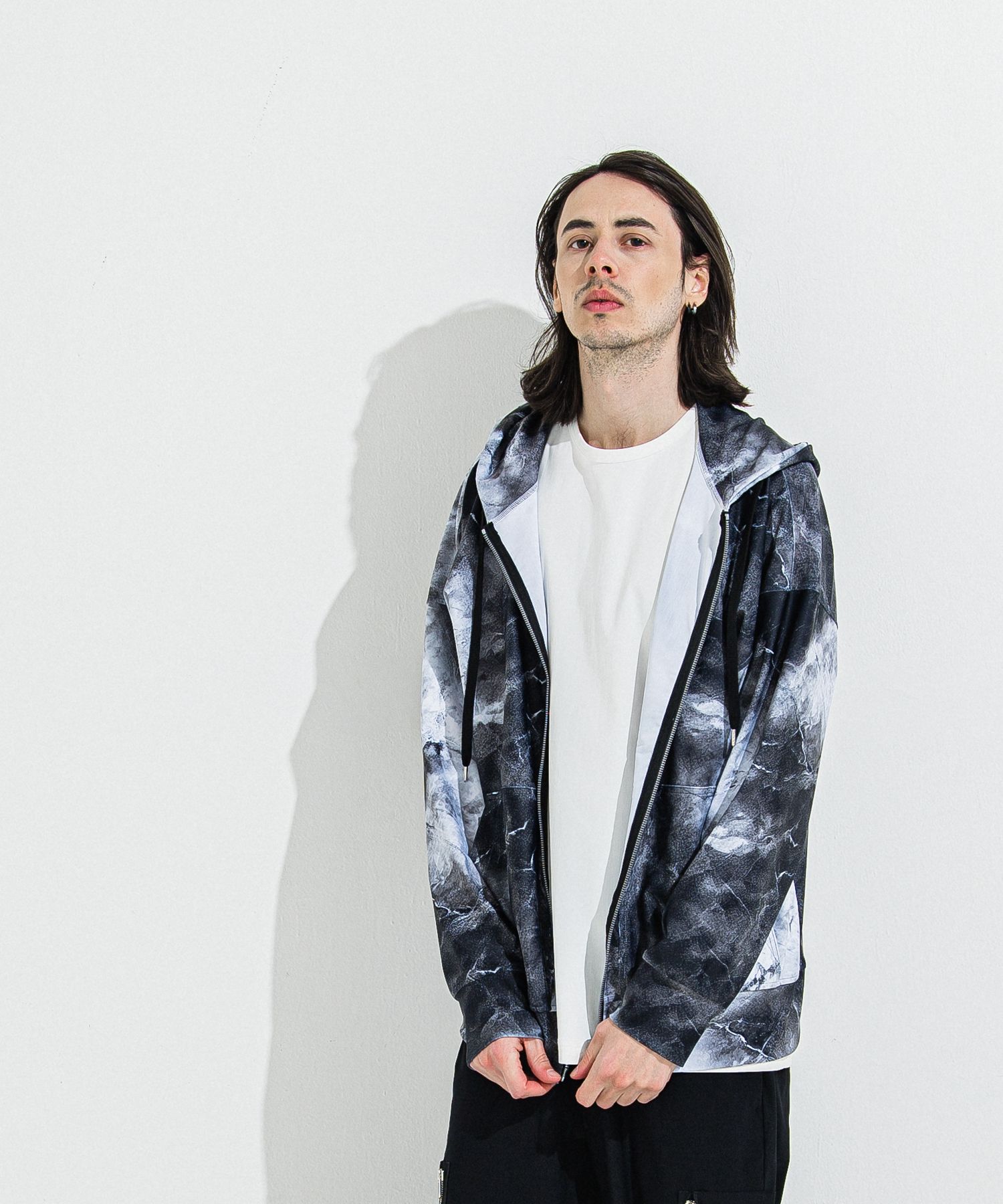 RUSH OVER ZIPUP HOODIE / RC36-C-001 / ラッシュガードパーカー / マーブルブラック