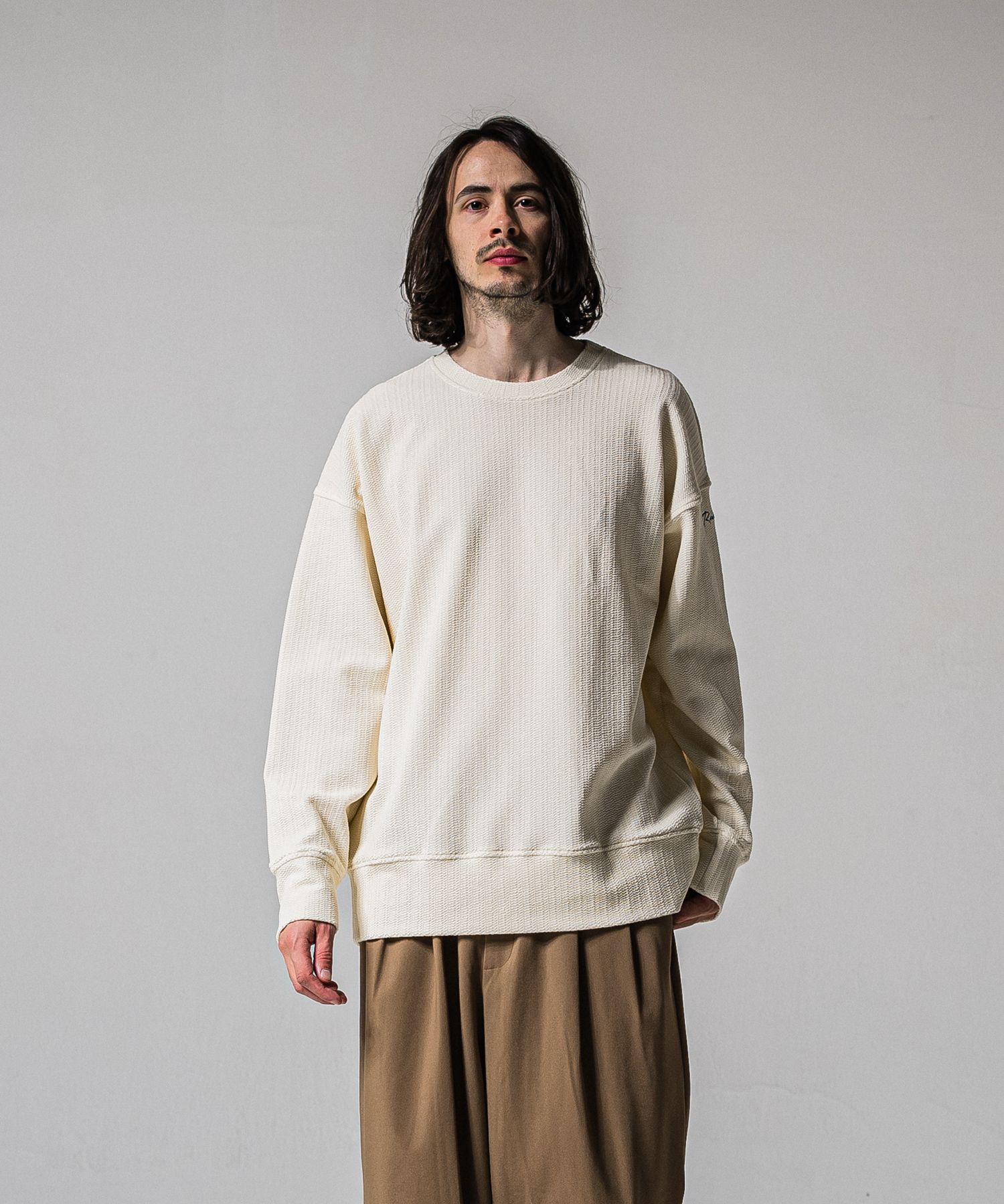 BLISTER TRAINER / RC39-C-004 / ブリスターニットトレーナー / オフホワイト (1月中旬入荷予定)