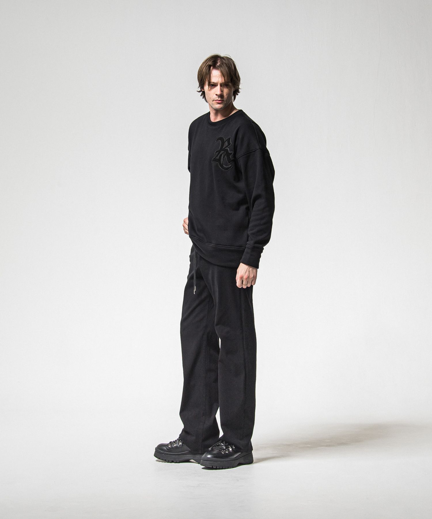 KING DENIM JERSEY / BASIC-ST-005 / デニムジャージバギーワイドパンツ / ブラック (12月中旬入荷予定)