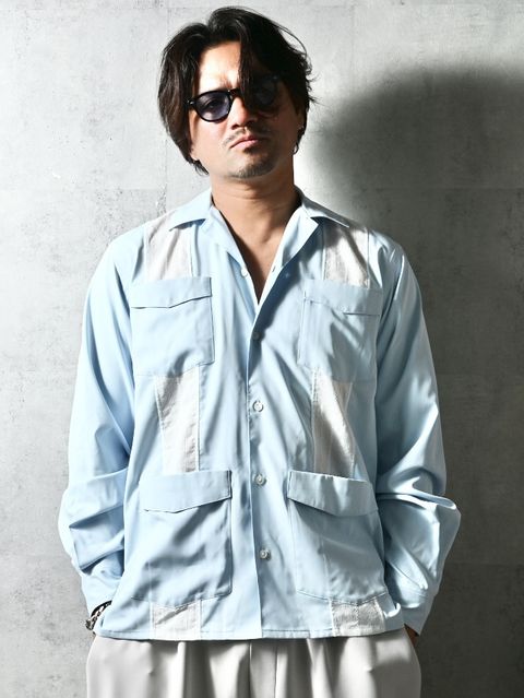 GUAYABERA SHIRTS / DP1-SH-002 / キューバシャツ / サックス (3月中旬入荷予定)