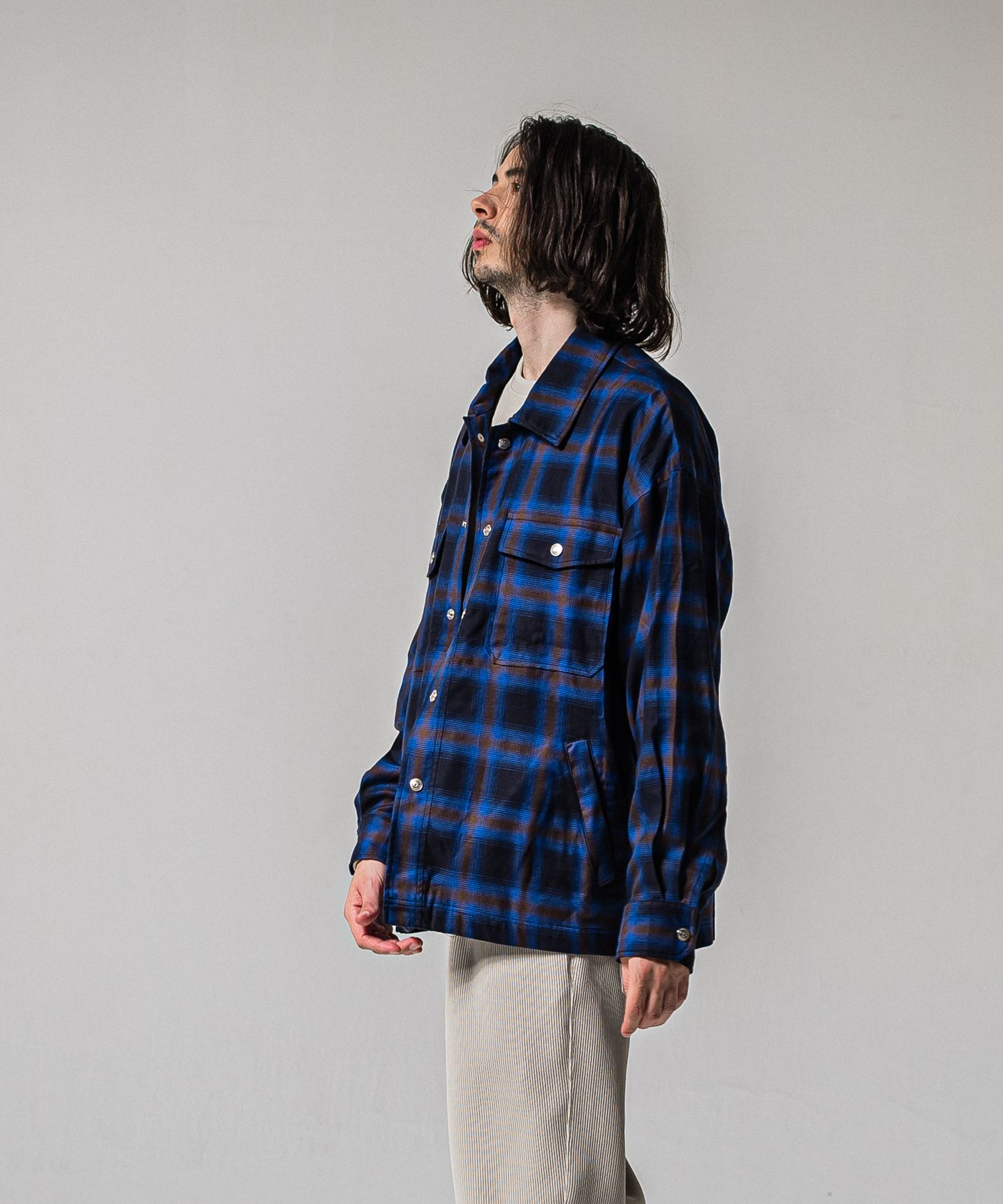 50S CHECK JK / RC39-JK-007C / チェックシャツジャケット / ブルー (2月中旬入荷予定)