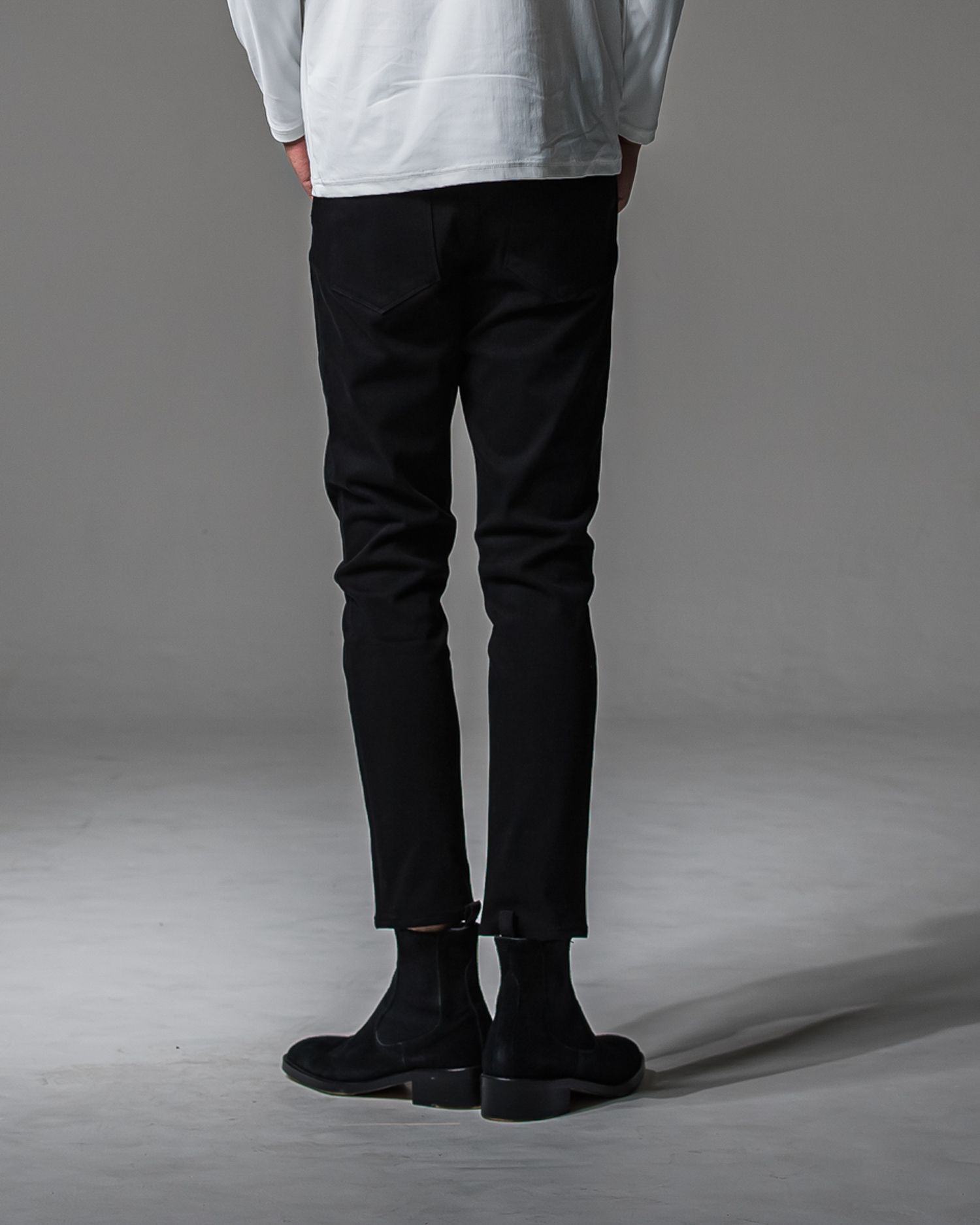 MICK DENIM JERSEY / BASIC-ST-020 / デニムジャージテーパードパンツ / ブラック (9月上旬入荷予定)