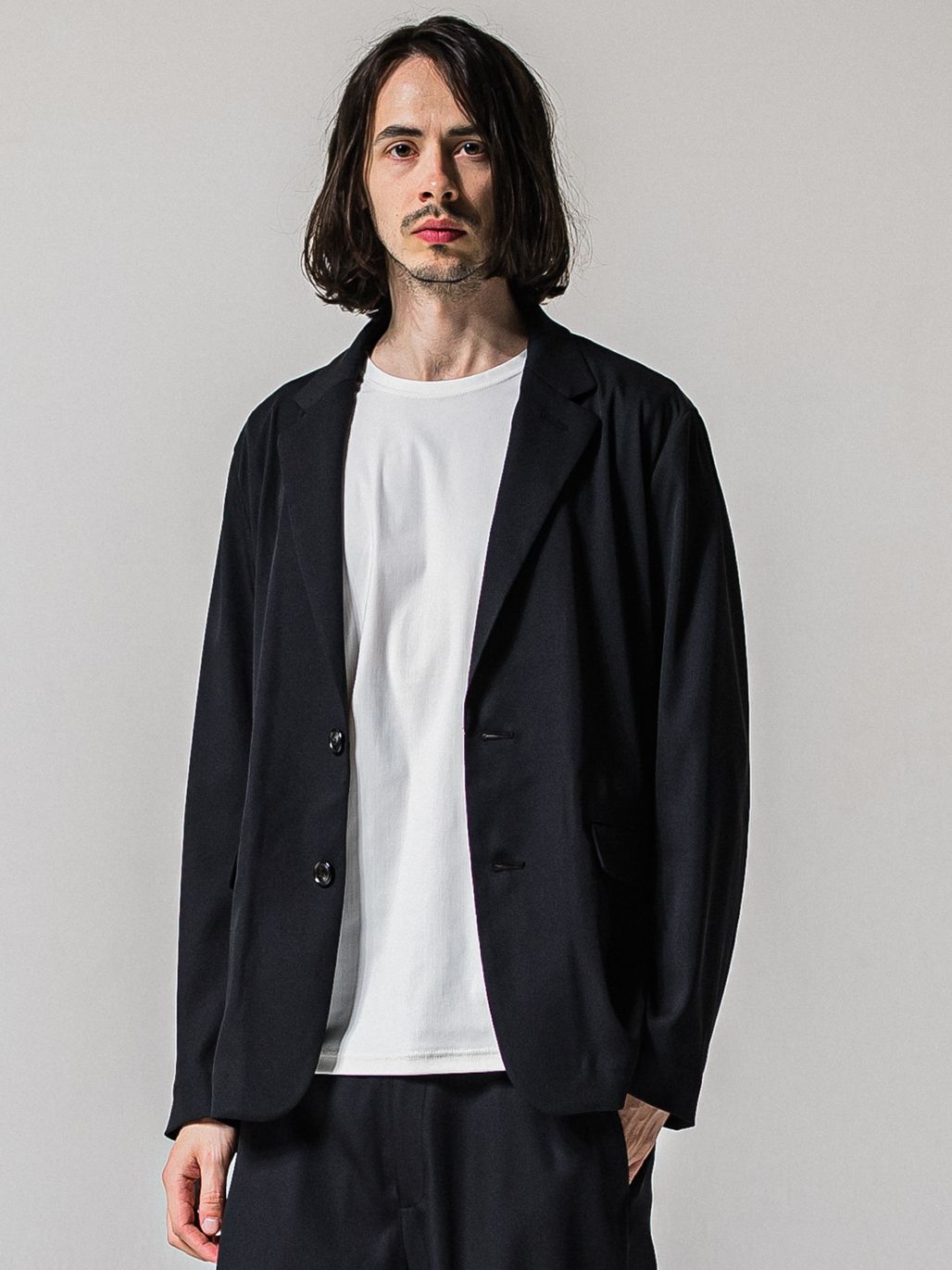 GARY LOOSE JACKET / RC39-JK-001 / サテンルーズテーラードジャケット / ブラック (2月下旬入荷予定)