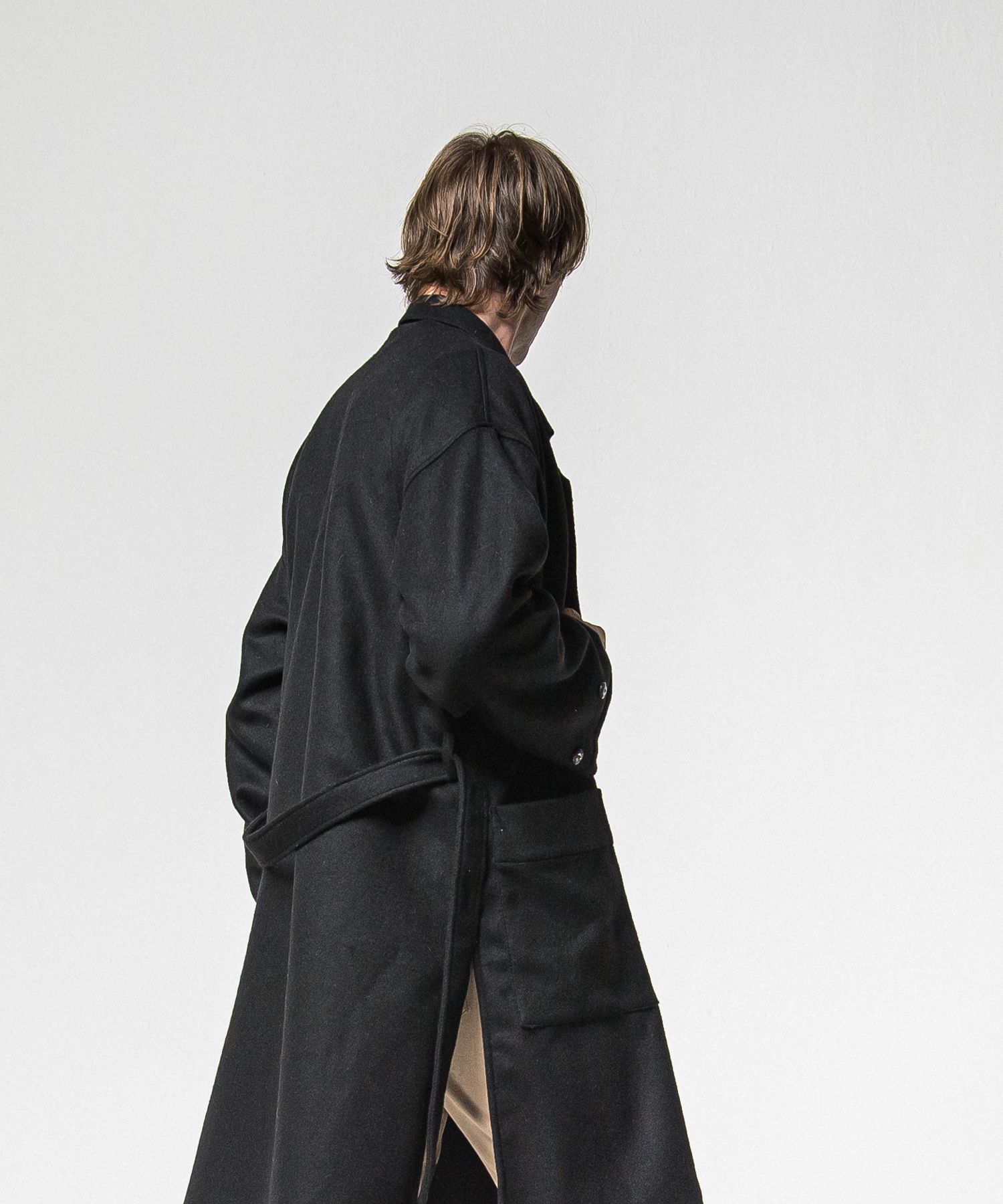 GOWN OVER COAT / RC38-JK-004 / オーバーサイズガウンコート / ブラック (11月上旬入荷予定)