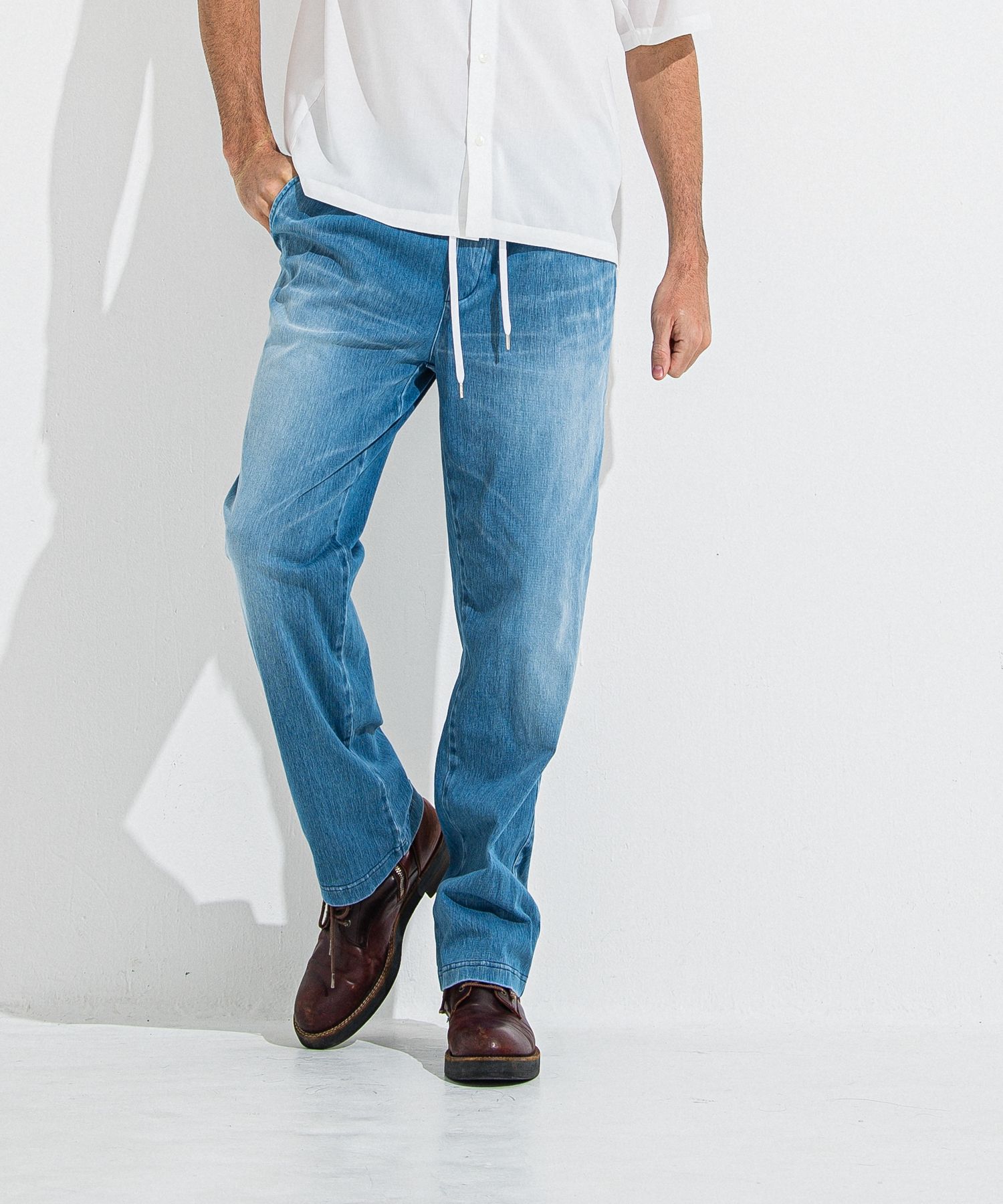 DENIM JERSEY WIDE PT / RC36-ST-016WTD / ライトオンスデニムジャージワイドパンツ / ライトインディゴ