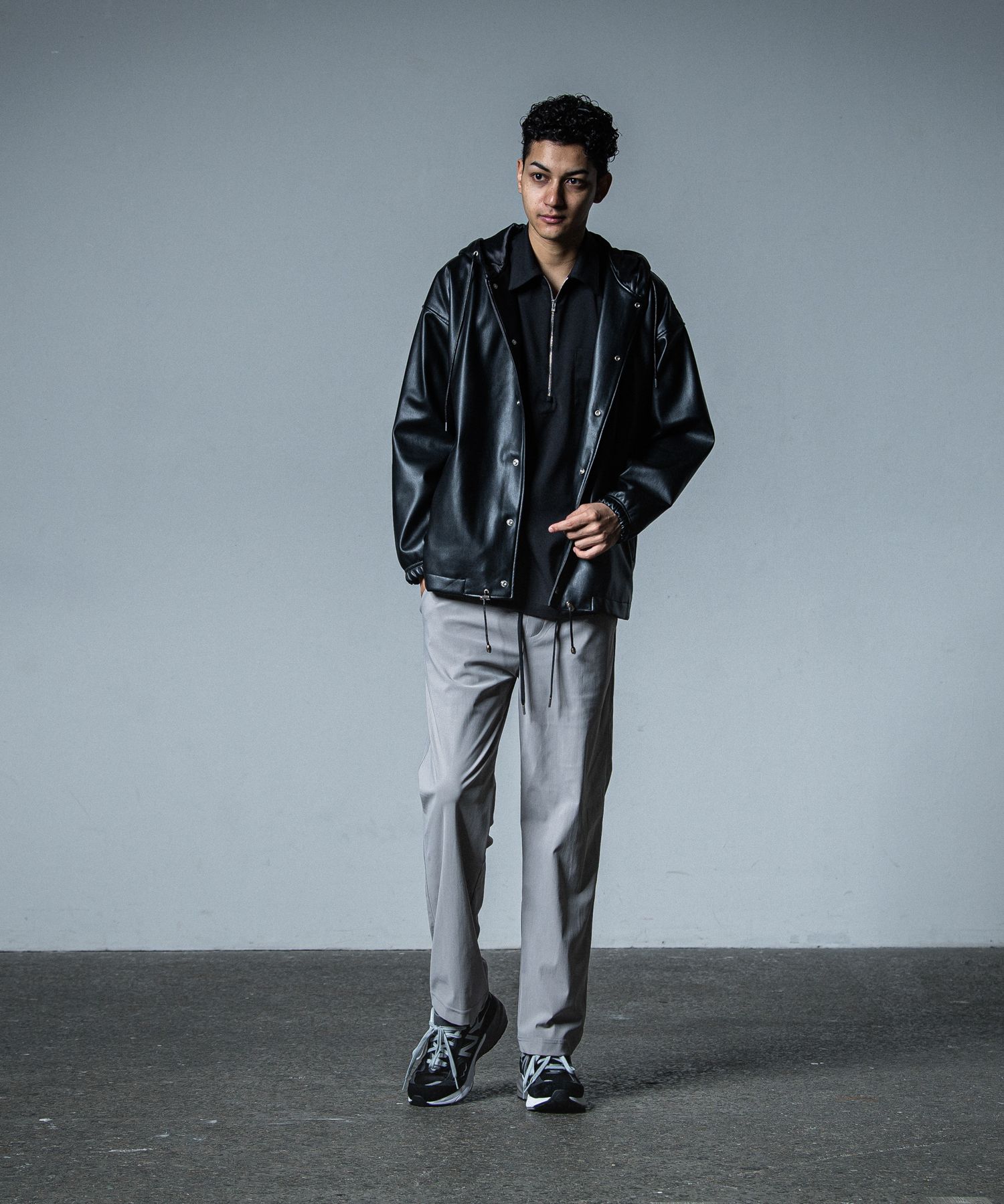 PULLOVER HALF SHIRT / RC33-SH-005 / ハーフジップシャツ / ブラック