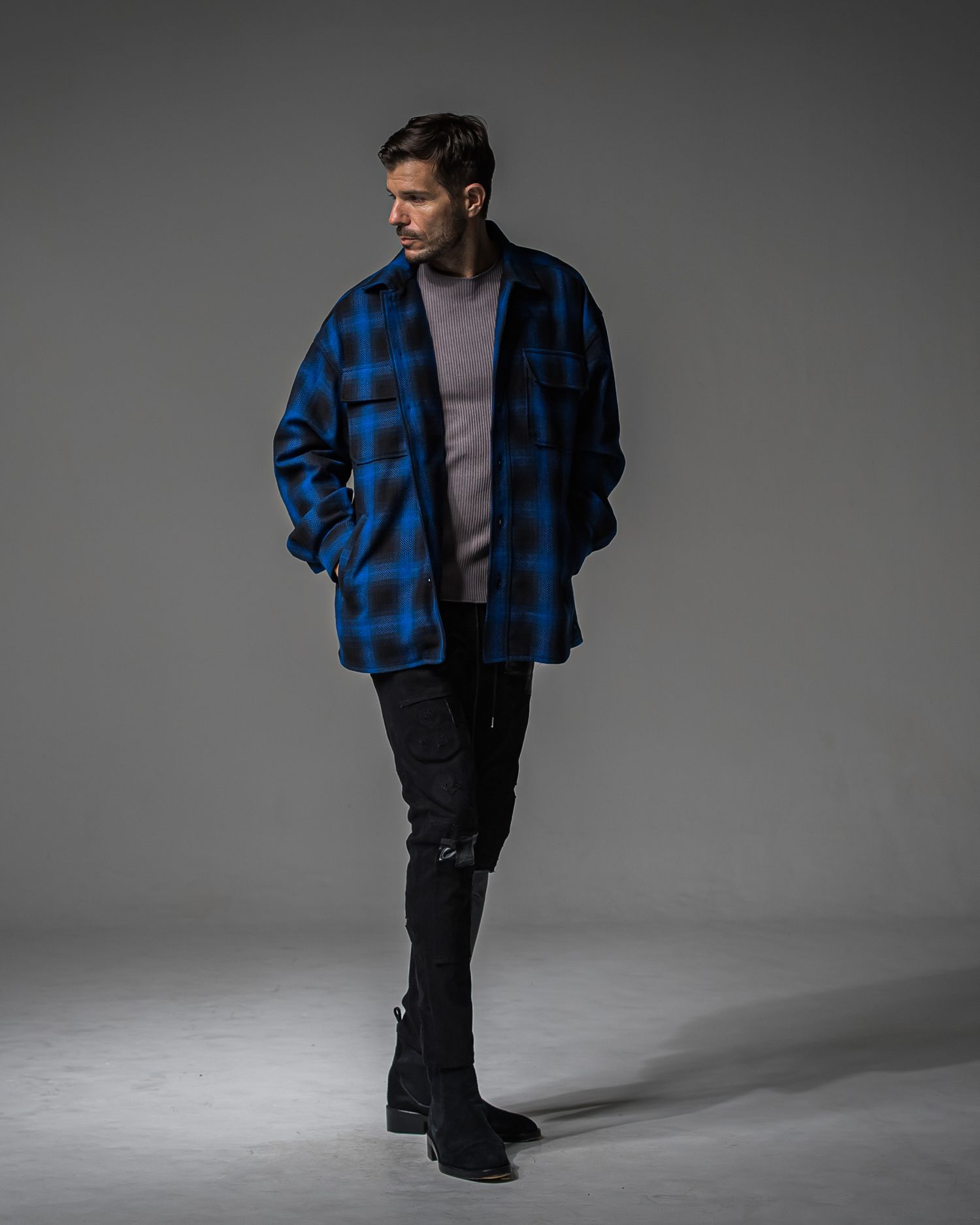 MICK DENIM JERSEY / BASIC-ST-020 / デニムジャージテーパードパンツ / ブラックリメイク (9月上旬入荷予定)