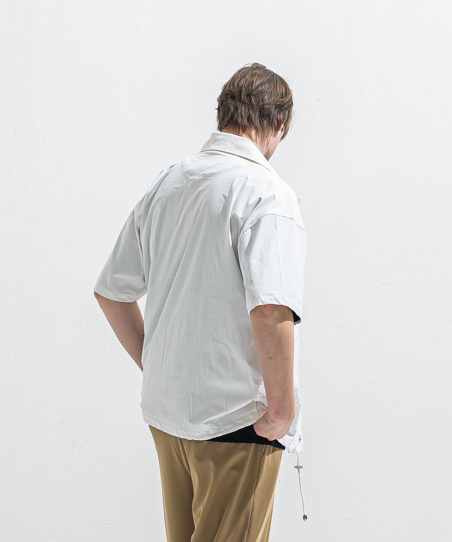 NYLON HALF COACH JACKET / RC40-C-002 / 半袖ナイロンコーチジャケット / ホワイト (5月中旬入荷予定)