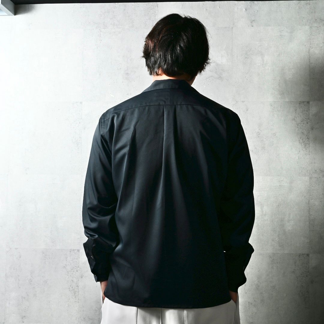 WILL SHIRTS / DP1-SH-001 / ウィルプリントオープンカラーシャツ / ブラック (3月中旬入荷予定)