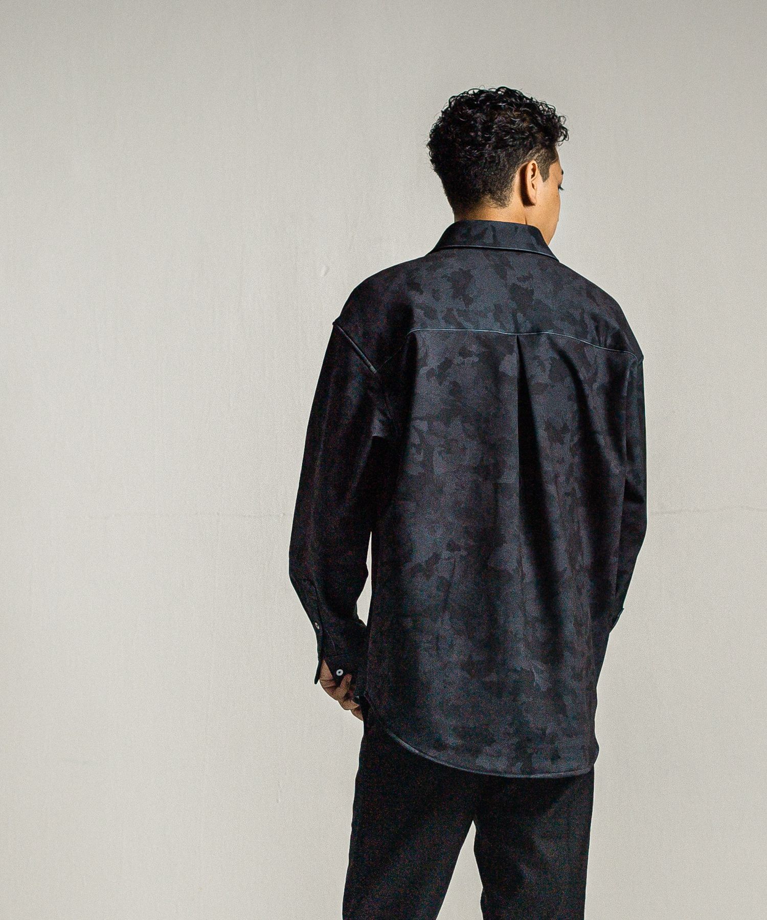 JERSEY JACK SHIRT / RC34-SH-001 / 裏起毛オーバーサイズシャツ / ブラックカモフラ