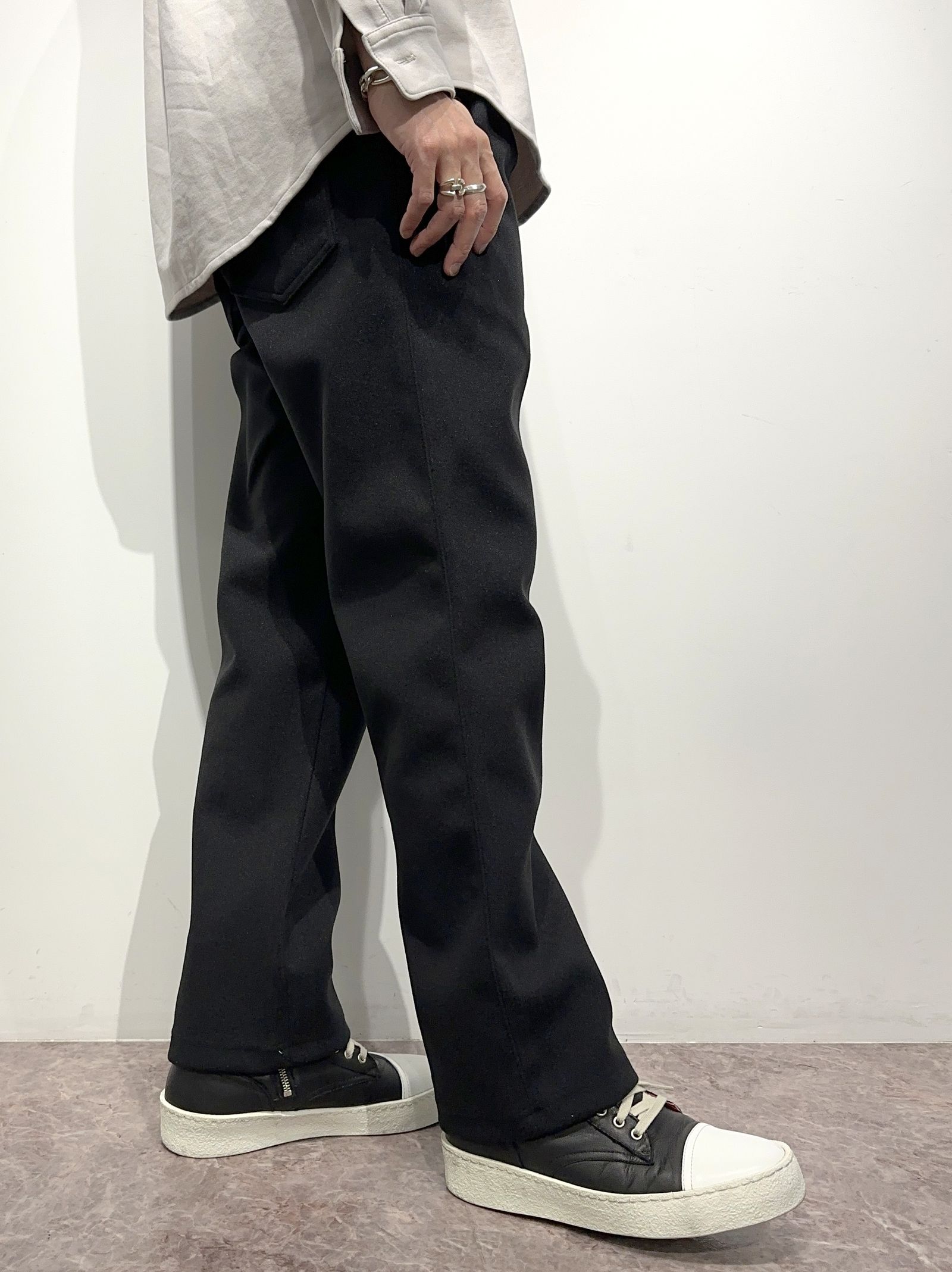 MELTON WIDE TUCK PANTS / RC34-ST-016WT / メルトンワイドタックパンツ / ブラック