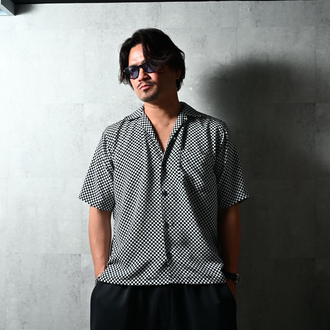 ICHIMATU SHIRTS / DP1-SH-003 / 市松模様半袖シャツ / ブラック×ホワイト (3月中旬入荷予定)