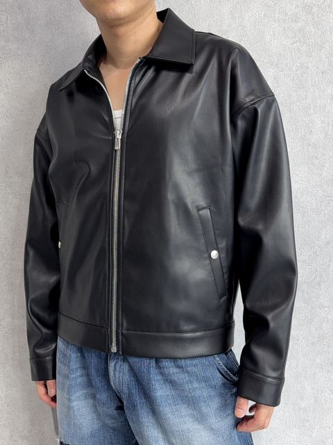 LEATHER SP JK / RC41-JK-005 / エコレザーシングルライダース / ブラック