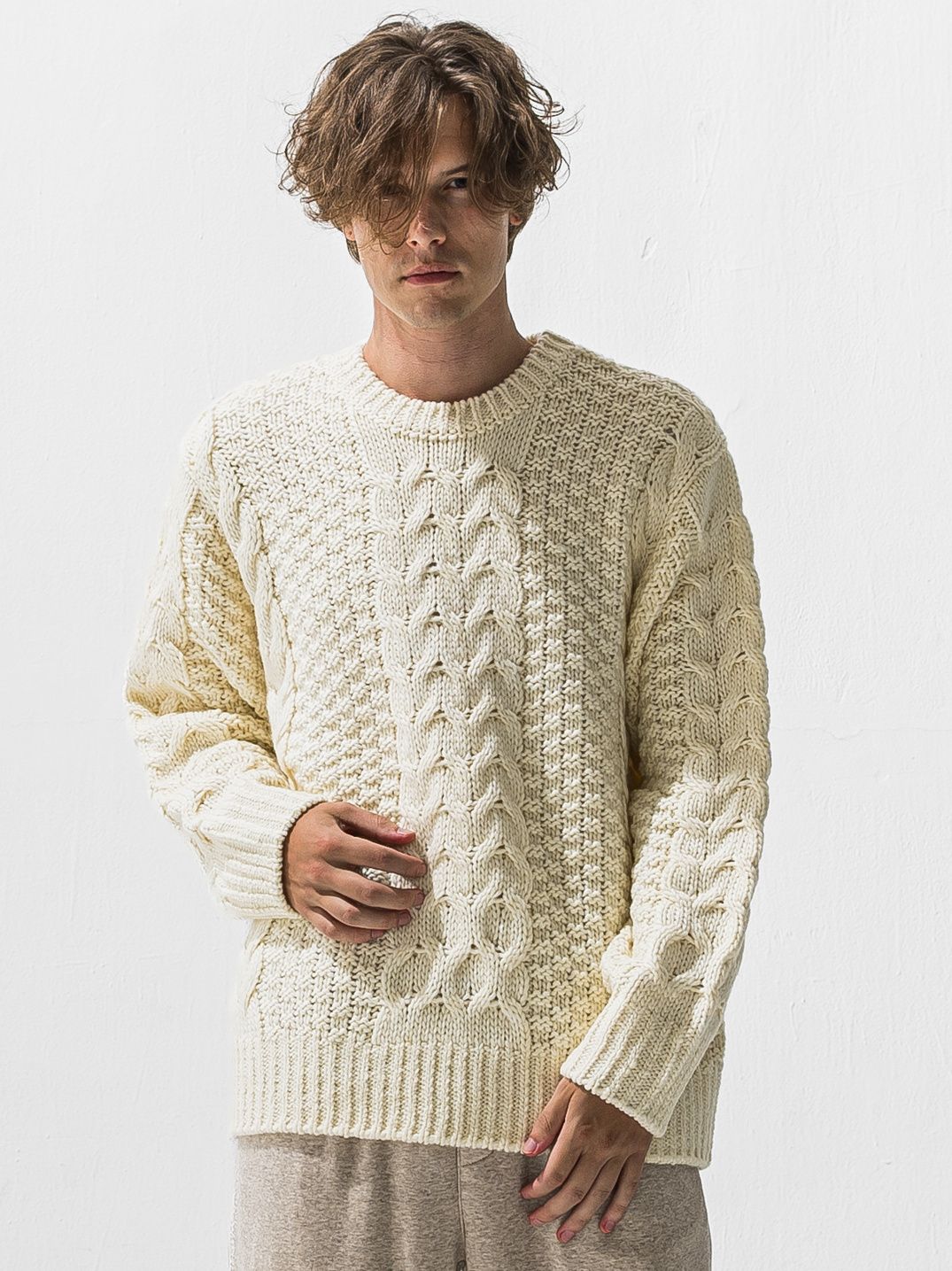 CABLE LAW SWEATER / RC42-K-002 / ケーブルニット / オフホワイト (10月下旬入荷予定)
