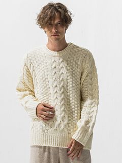 CABLE LAW SWEATER / RC42-K-002 / ケーブルニット / オフホワイト (10月下旬入荷予定)