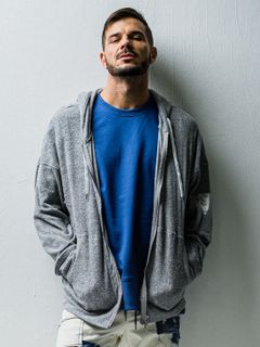 WEST PILE ZIP LOOSE HOODIE / RC27-C-008 / パイルジップパーカー / グレー※