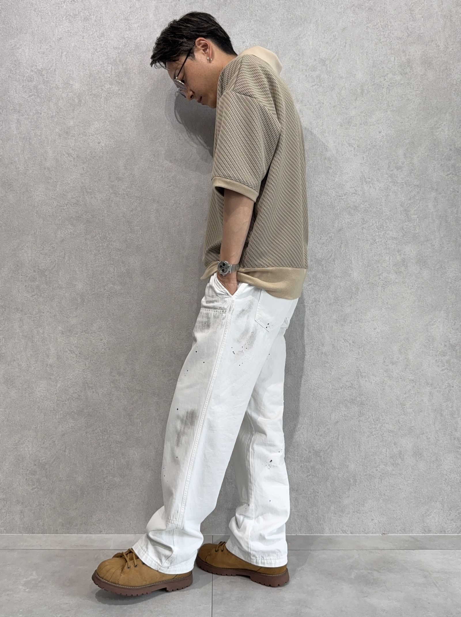 DELAYスキッパーポロ×RESOUNDダブルニーデニムコーデ