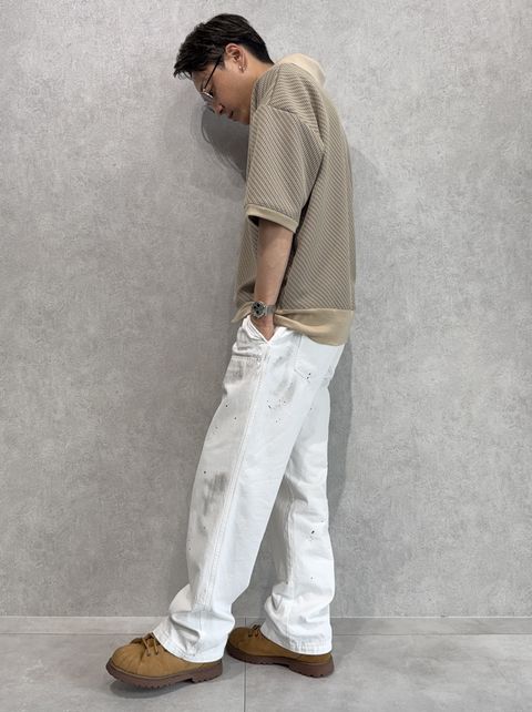 DELAYスキッパーポロ×RESOUNDダブルニーデニムコーデ