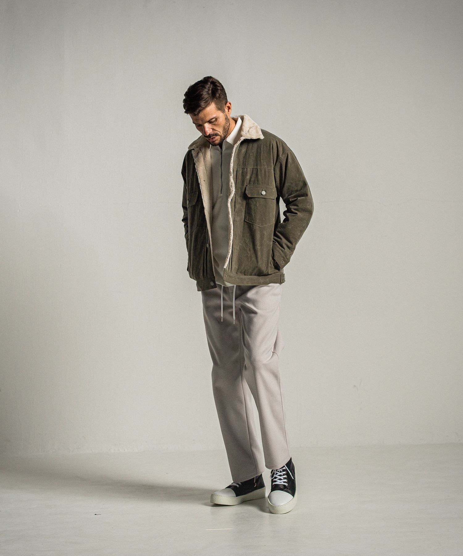 MELTON WIDE TUCK PANTS / RC34-ST-016WT / メルトンワイドタックパンツ / グレージュ