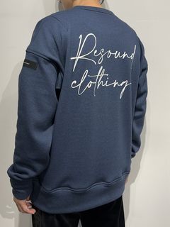 ID VELOURS FLEECE DROP TRAINER / RC34-C-004 / 裏起毛バックロゴトレーナー / ネイビー