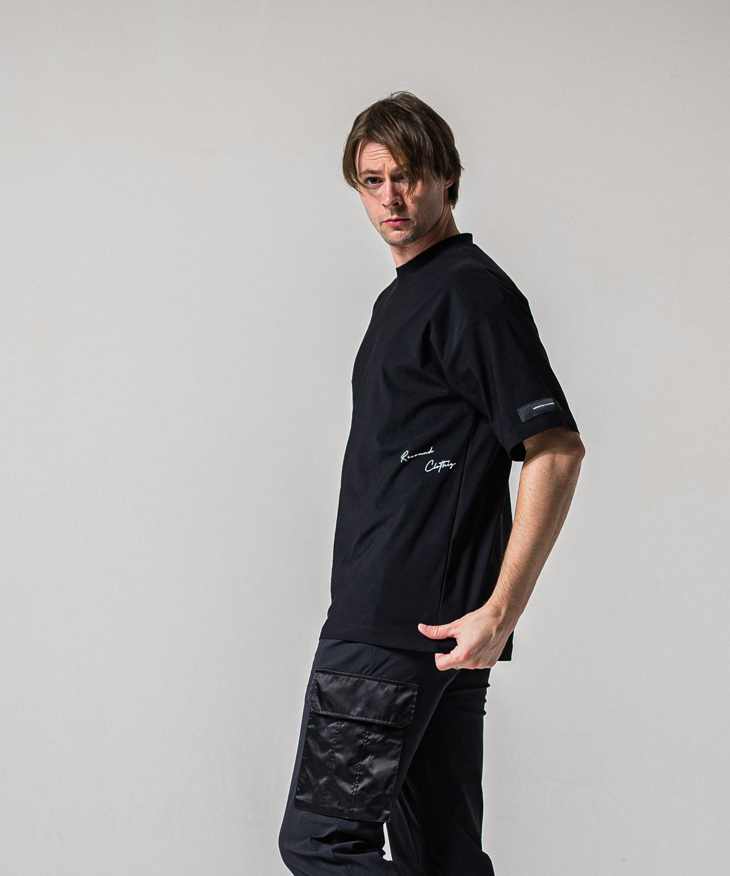 SIDE RC OVER TEE / RC39-T-004 / サイドロゴナイロンビッグTシャツ / ブラック (4月上旬入荷予定)