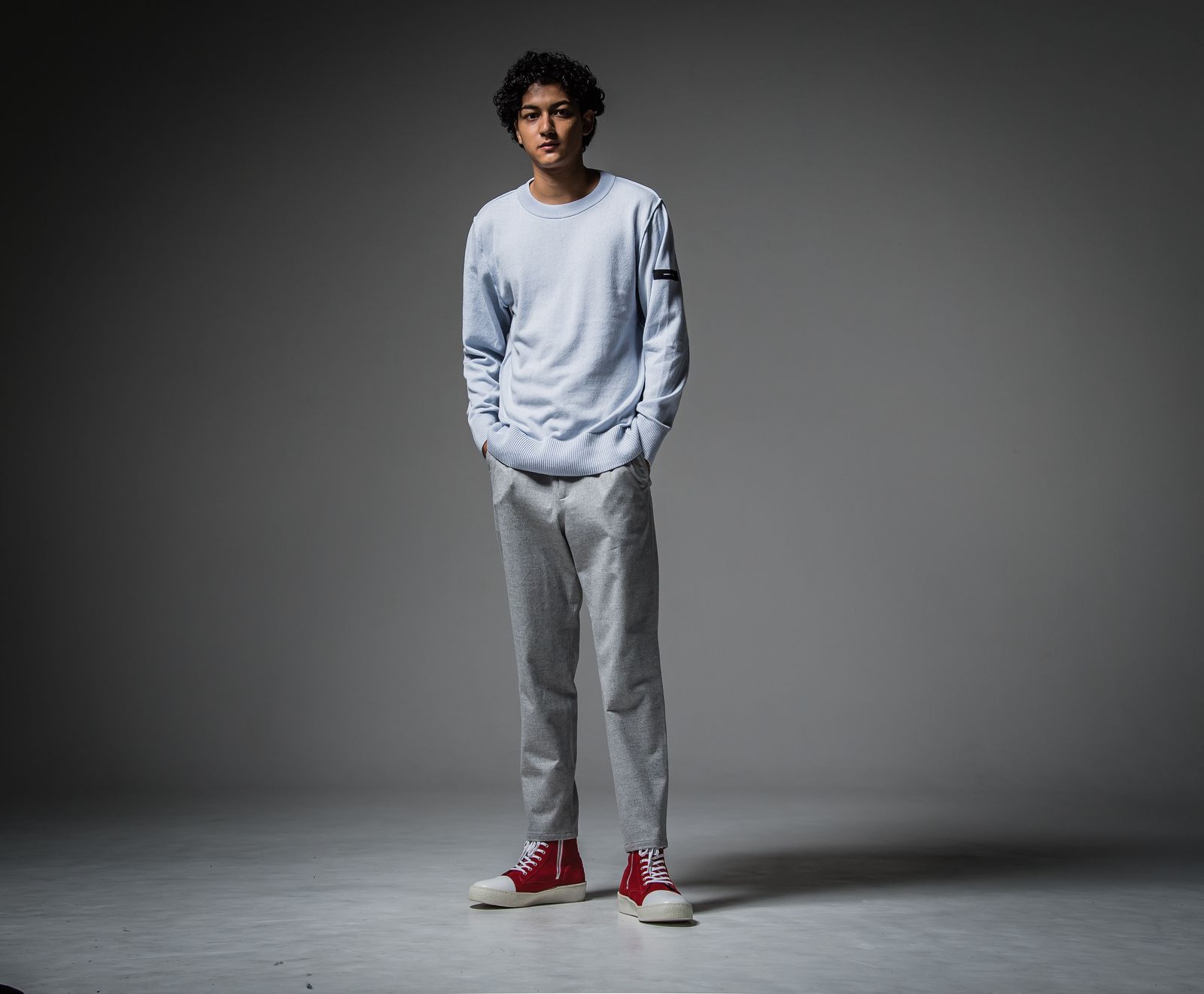 OUT SEAM SWEATER / RC30-K-001 / アウトシームニット / サックス