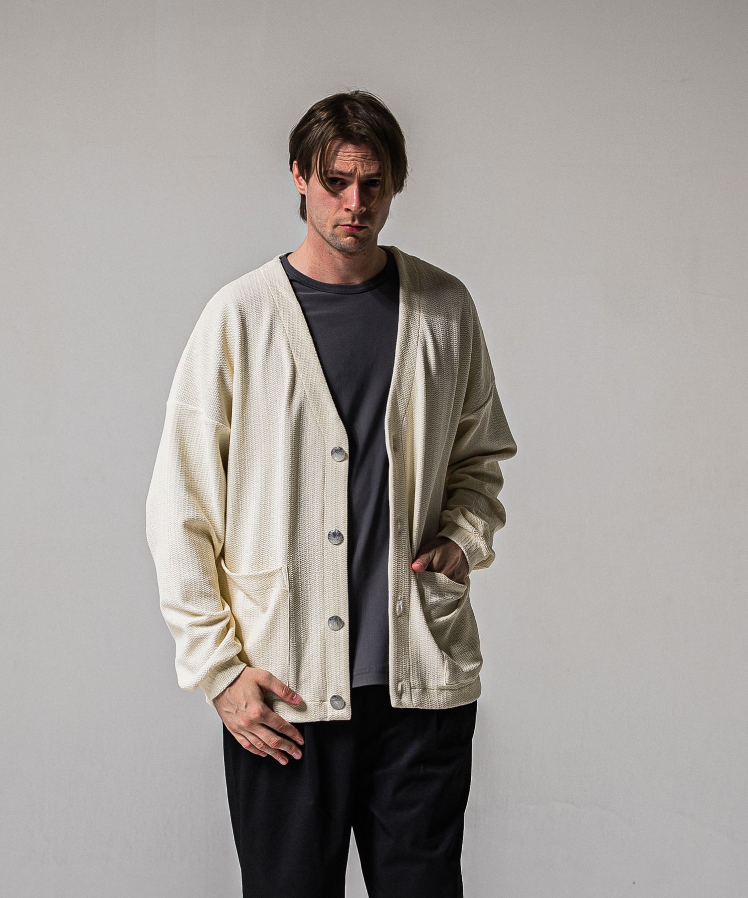 BLISTER KNIT C/D / RC39-C-005 / ブリスターニットカーディガン / オフホワイト (1月下旬入荷予定)