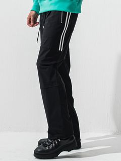JOHNSON LINE HEAT WIDE TUCK PANTS / RC42-ST-009HWT / 裏起毛ジョンソンラインワイドタックパンツ / ブラック×ホワイト (10月下旬入荷予定)