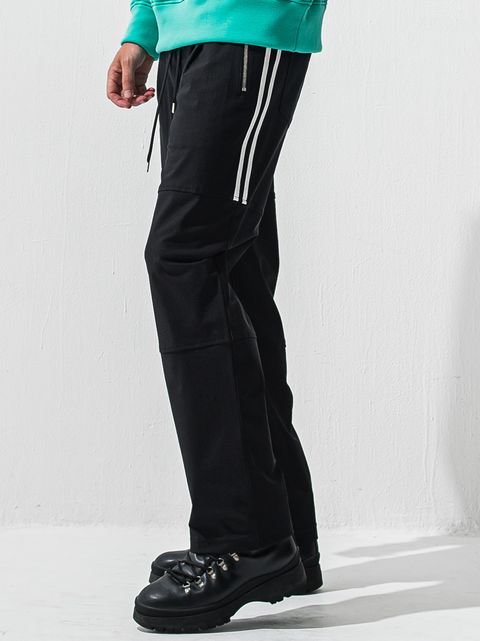 JOHNSON LINE HEAT WIDE TUCK PANTS / RC42-ST-009HWT / 裏起毛ジョンソンラインワイドタックパンツ / ブラック×ホワイト (10月下旬入荷予定)