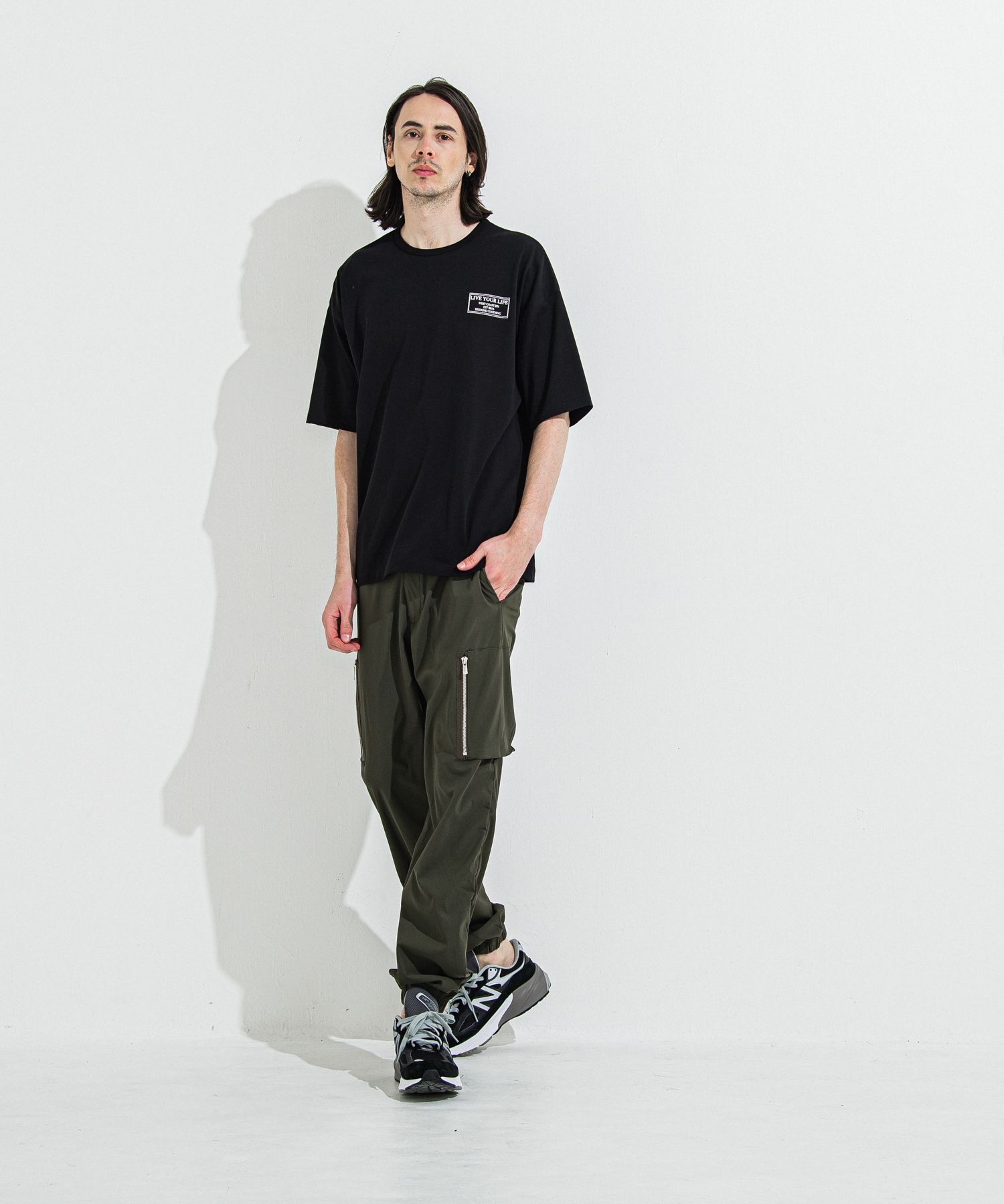 CREW OVER TEE / RC36-T-007 / バックプリントビッグTシャツ / ブラック