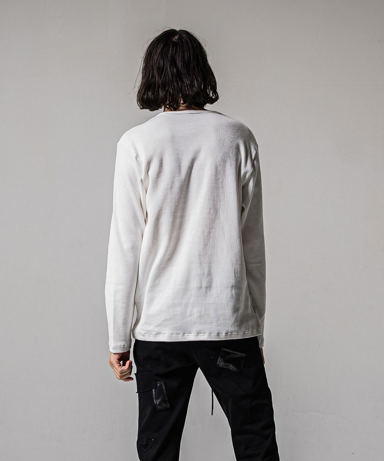 WAFFLE HENRY / RC39-C-001 / サーマルヘンリーネックロングTシャツ / ホワイト (1月中旬入荷予定)