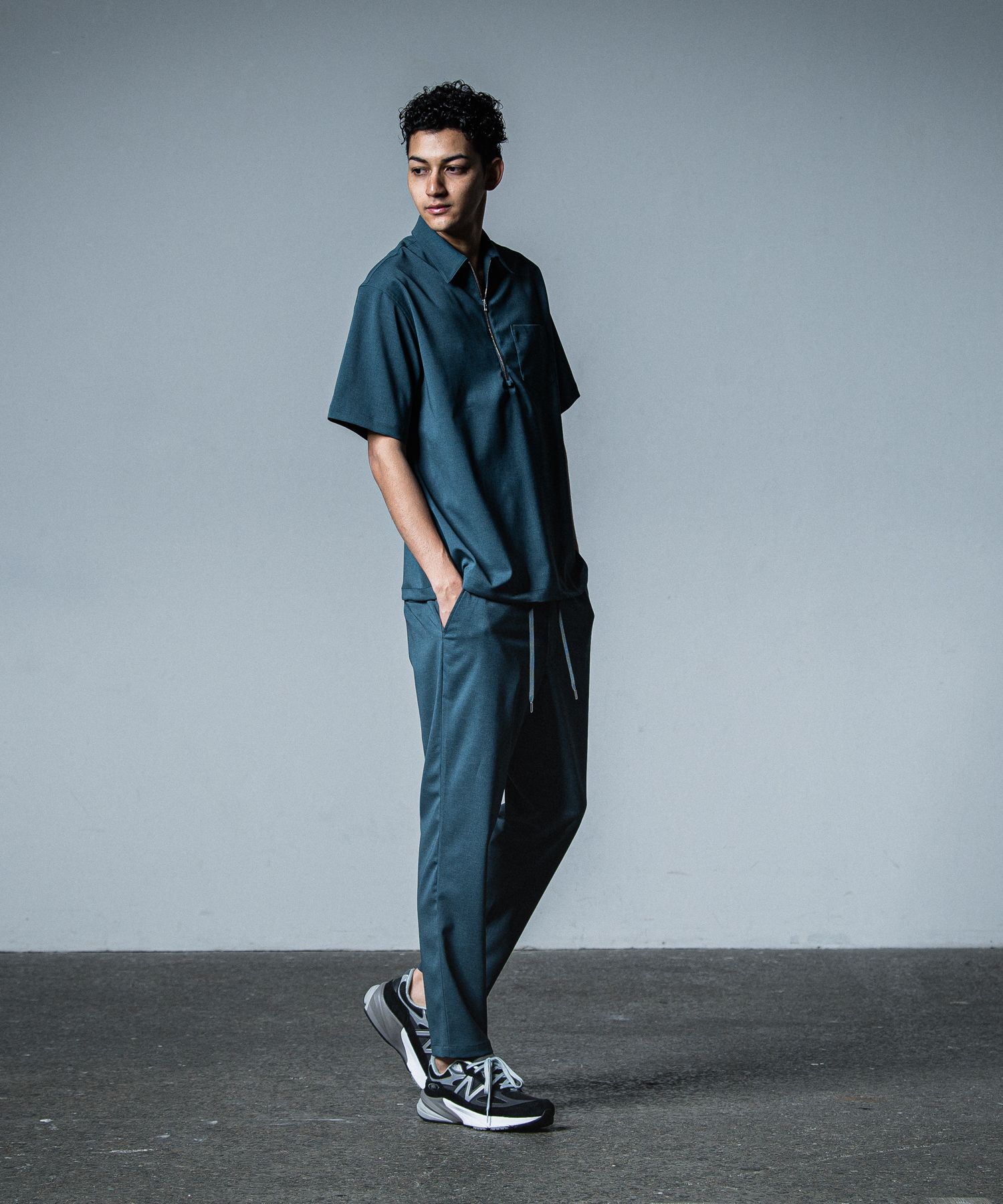 PULLOVER HALF SHIRT / RC33-SH-005 / ハーフジップシャツ / グリーン※