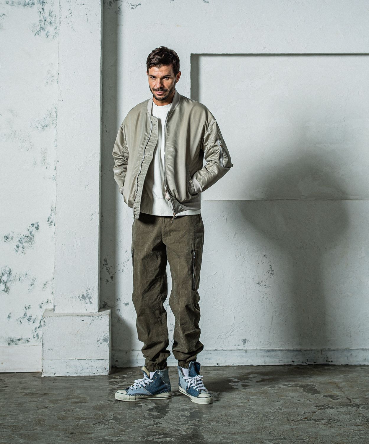 DAVID CARGO PANTS / RC35-ST-040 / ミリタリー裾ゴムカーゴパンツ / ヴィンテージカーキ