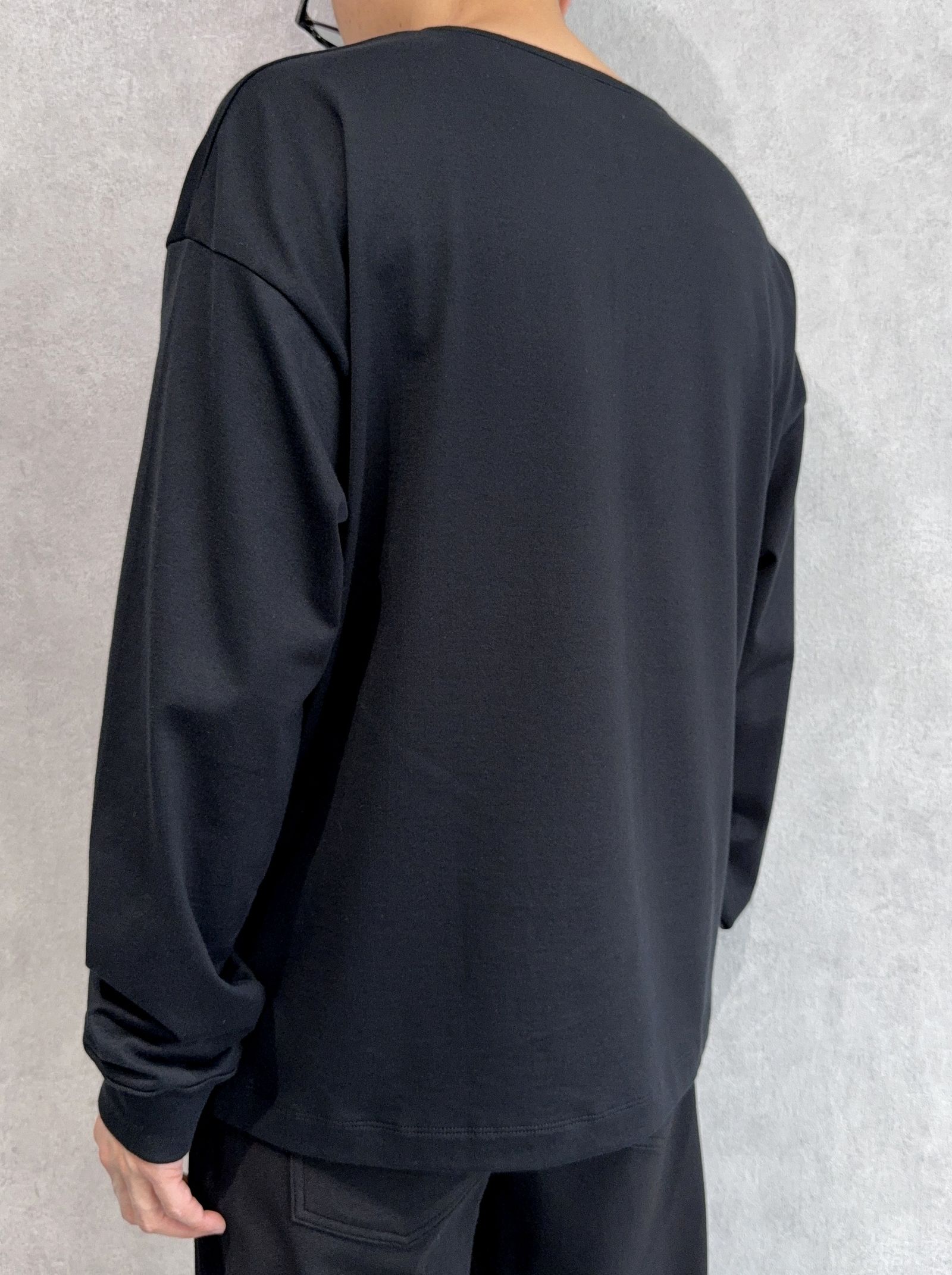 OVER HENRY LONGSLEEVE / RC41-T-004 / オーバーサイズヘンリーネック長袖Tシャツ / ブラック