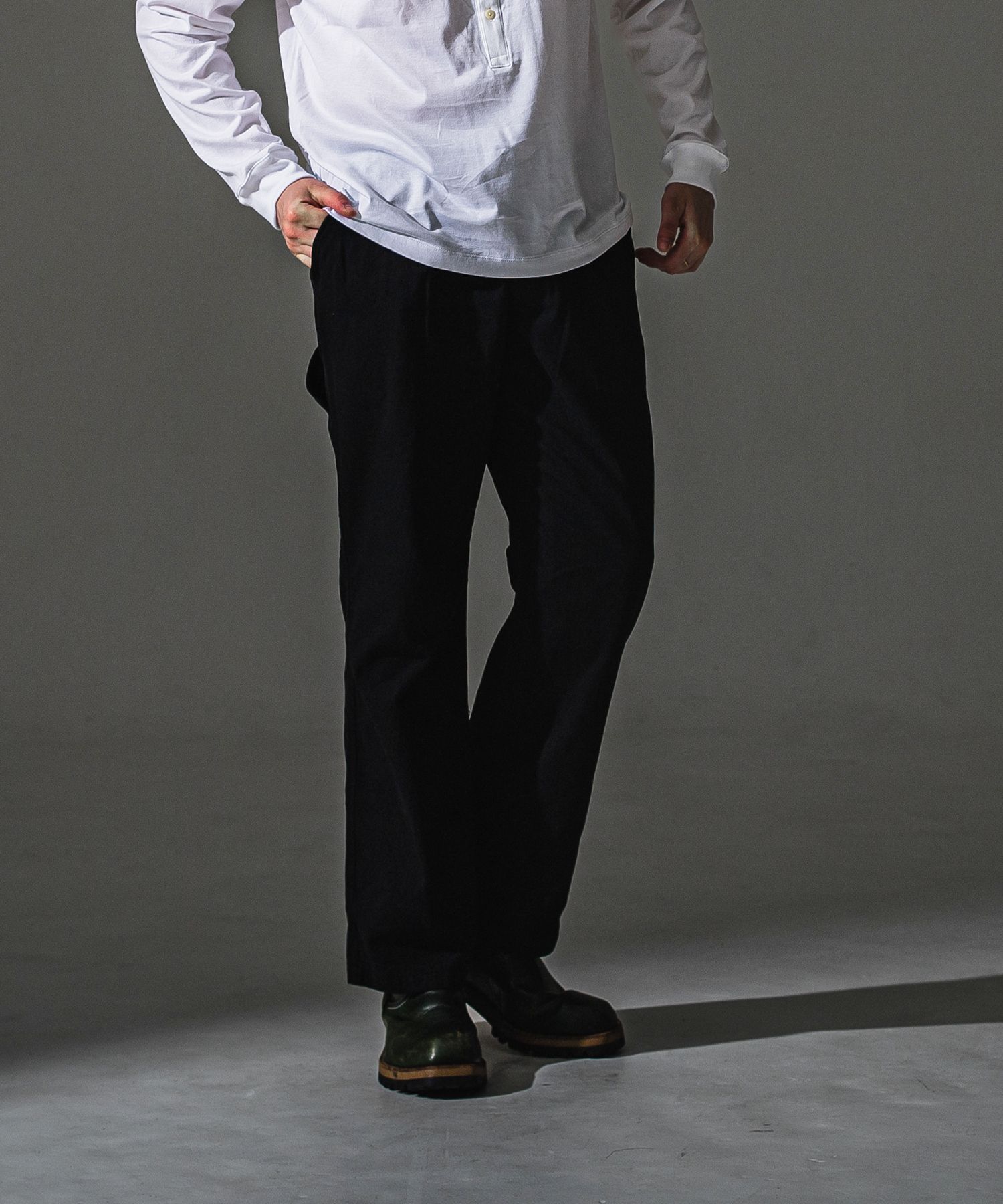 WK PT / RC41-ST-042 / ワンタックワークデニムパンツ / ブラック (8月中旬入荷予定)