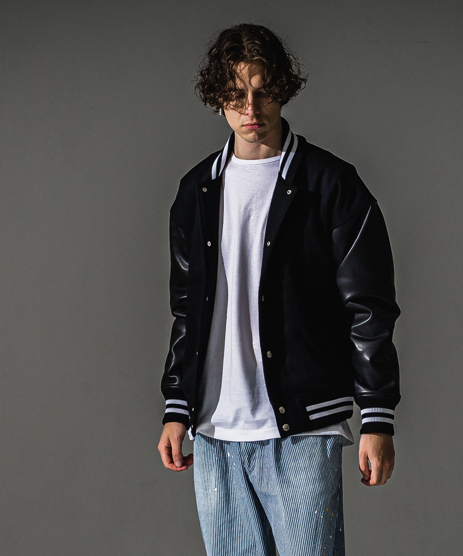 VARSITY JACKET / RC41-JK-008 / スタジャン / ブラック (10月下旬入荷予定)