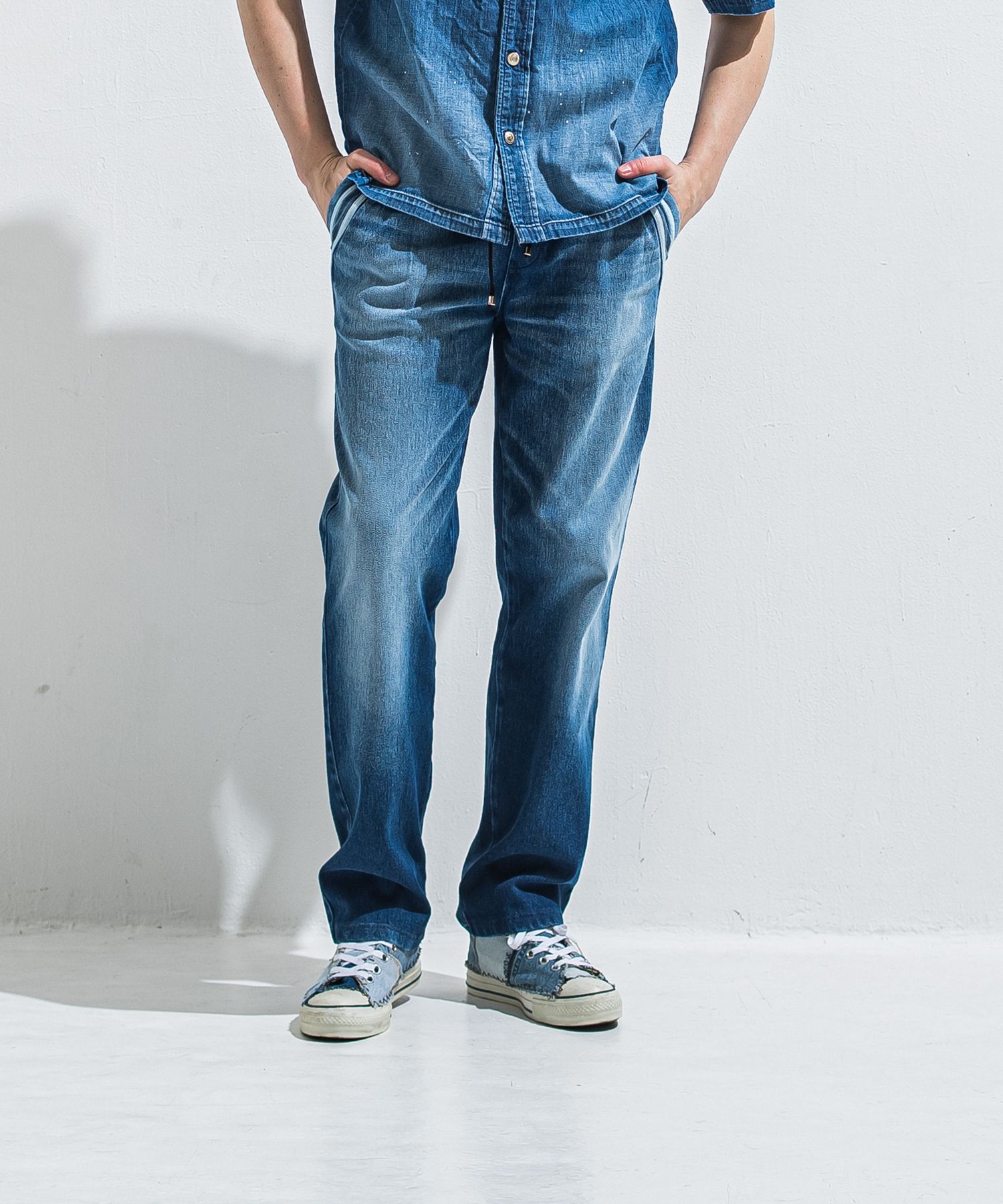 EDGE DENIM SEMI WIDE PT / RC40-ST-014WTD / デニムジャージセミワイドラインパンツ / ダークインディゴ (5月中旬入荷予定)