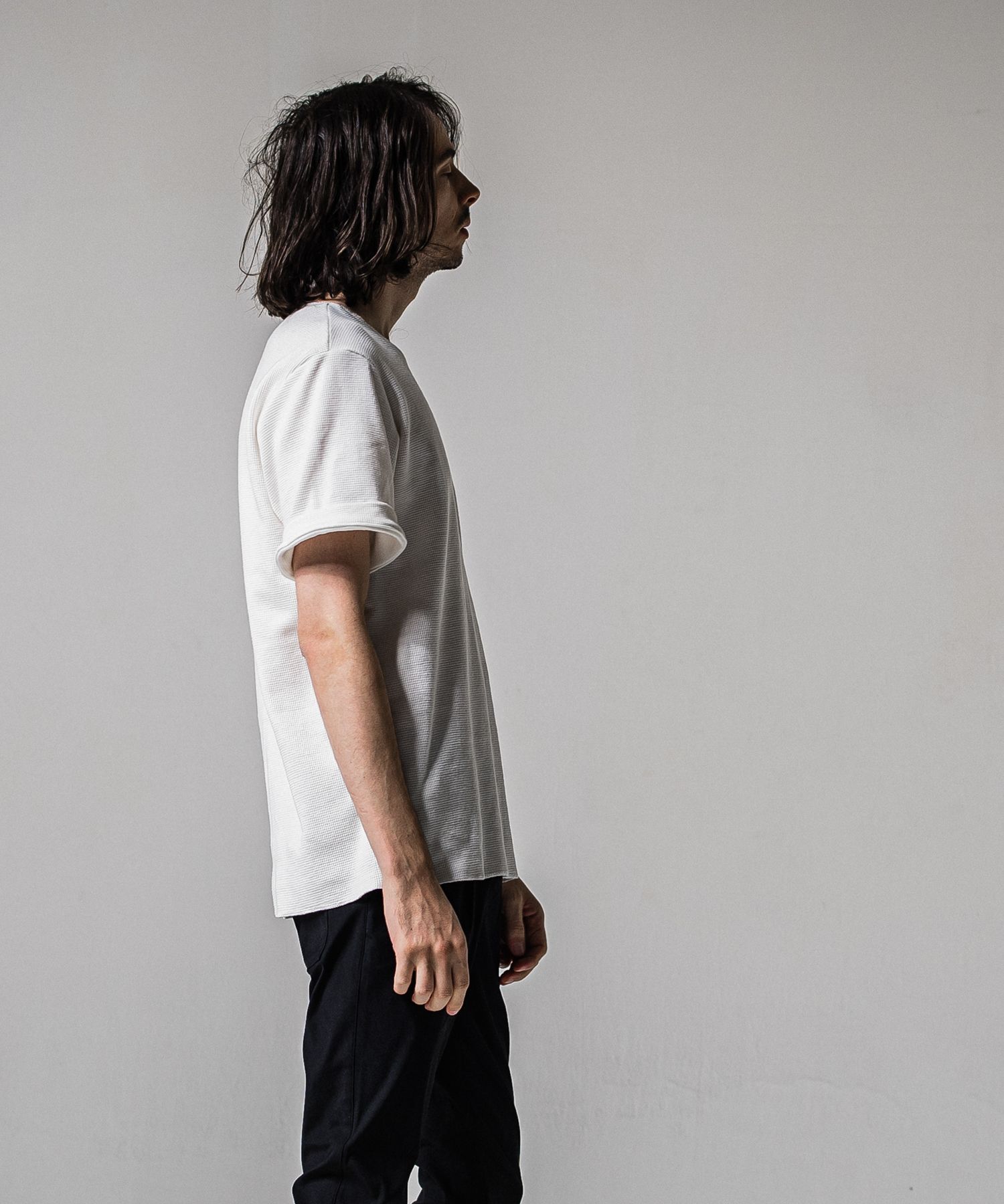 CUT OFF THERMAL TEE / RC39-T-003 / サーマルロールアップTシャツ / ホワイト (3月中旬入荷予定)