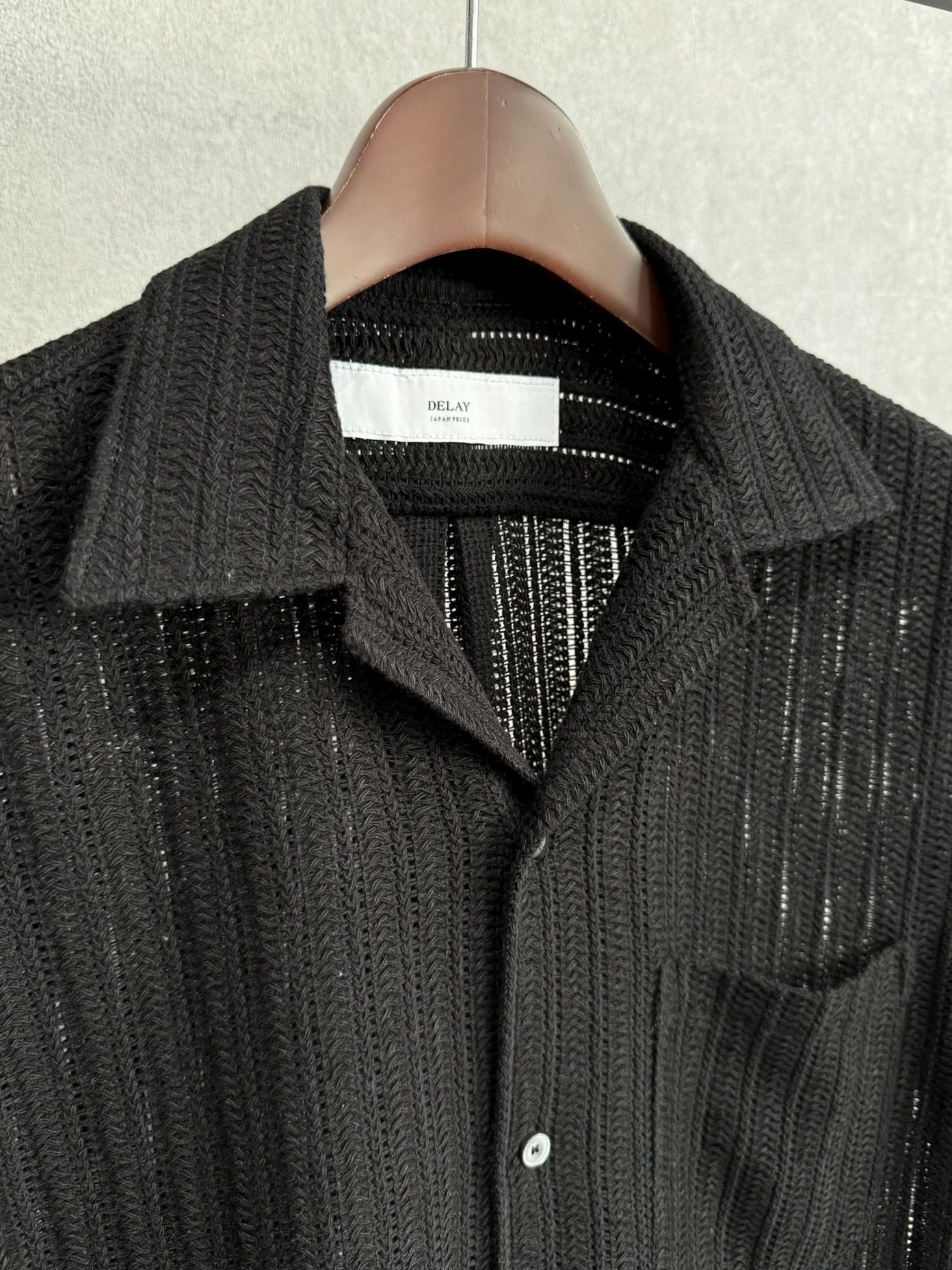 RUSSEL SHIRTS / DP1-SH-004 / ラッセル織り半袖シャツ / ブラック