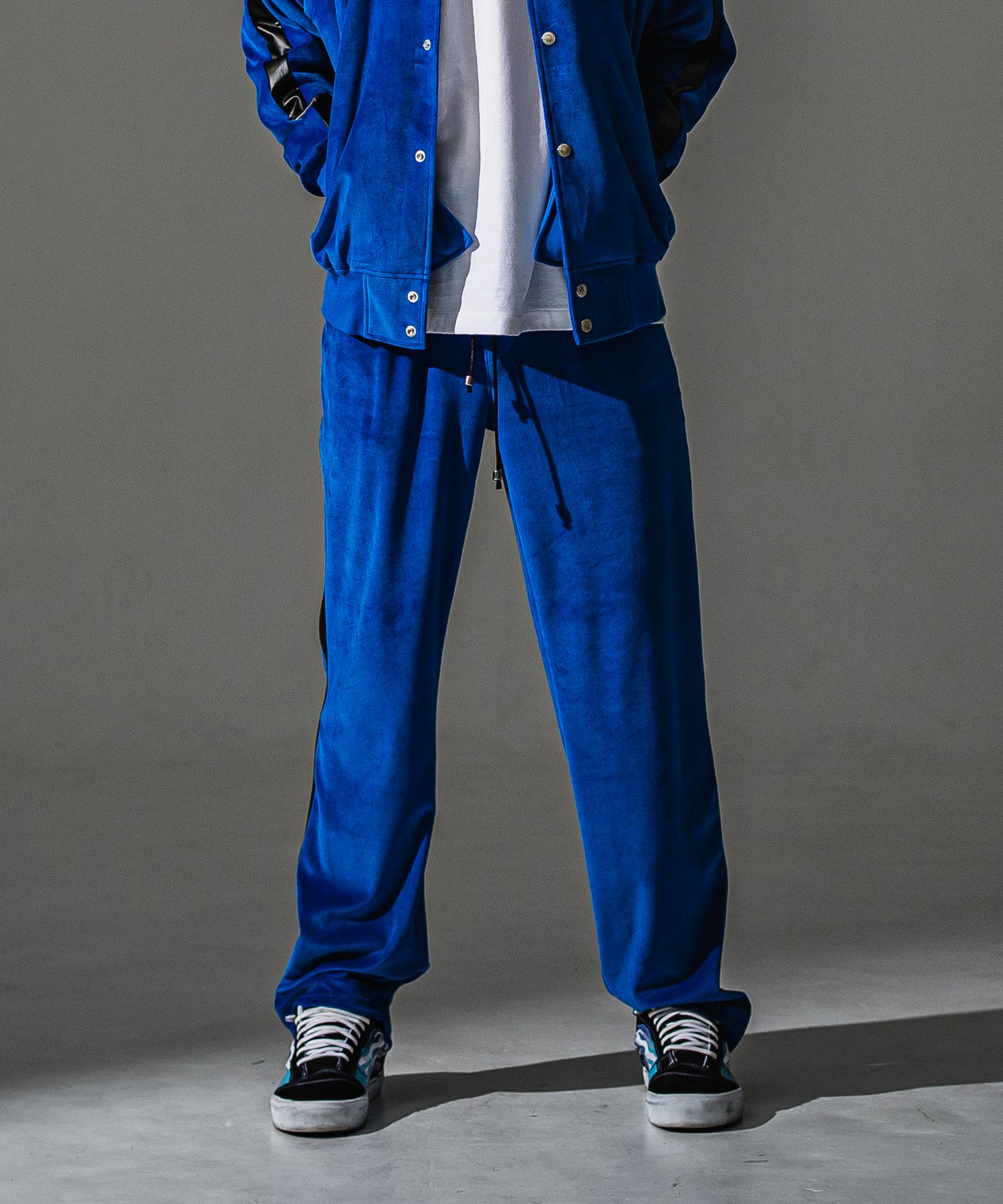 VELOUR SEMIWIDE TUCK PT / RC41-ST-044 / ベロアセミワイドタックパンツ / ブルー (9月中旬入荷予定)