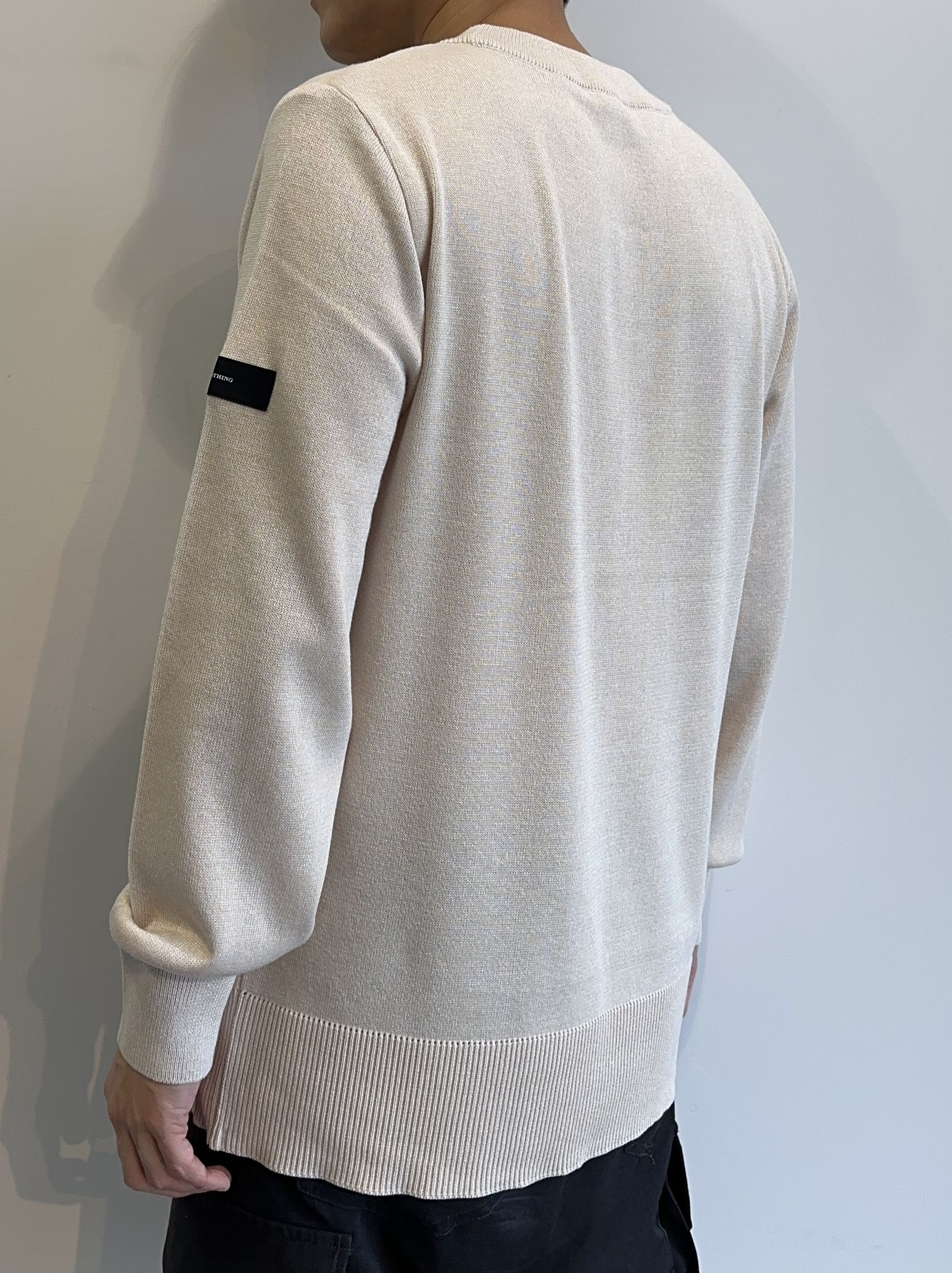 SILK KNT LONG SLEEVE / RC29-K-001 / 無地コットンニット / ベージュ