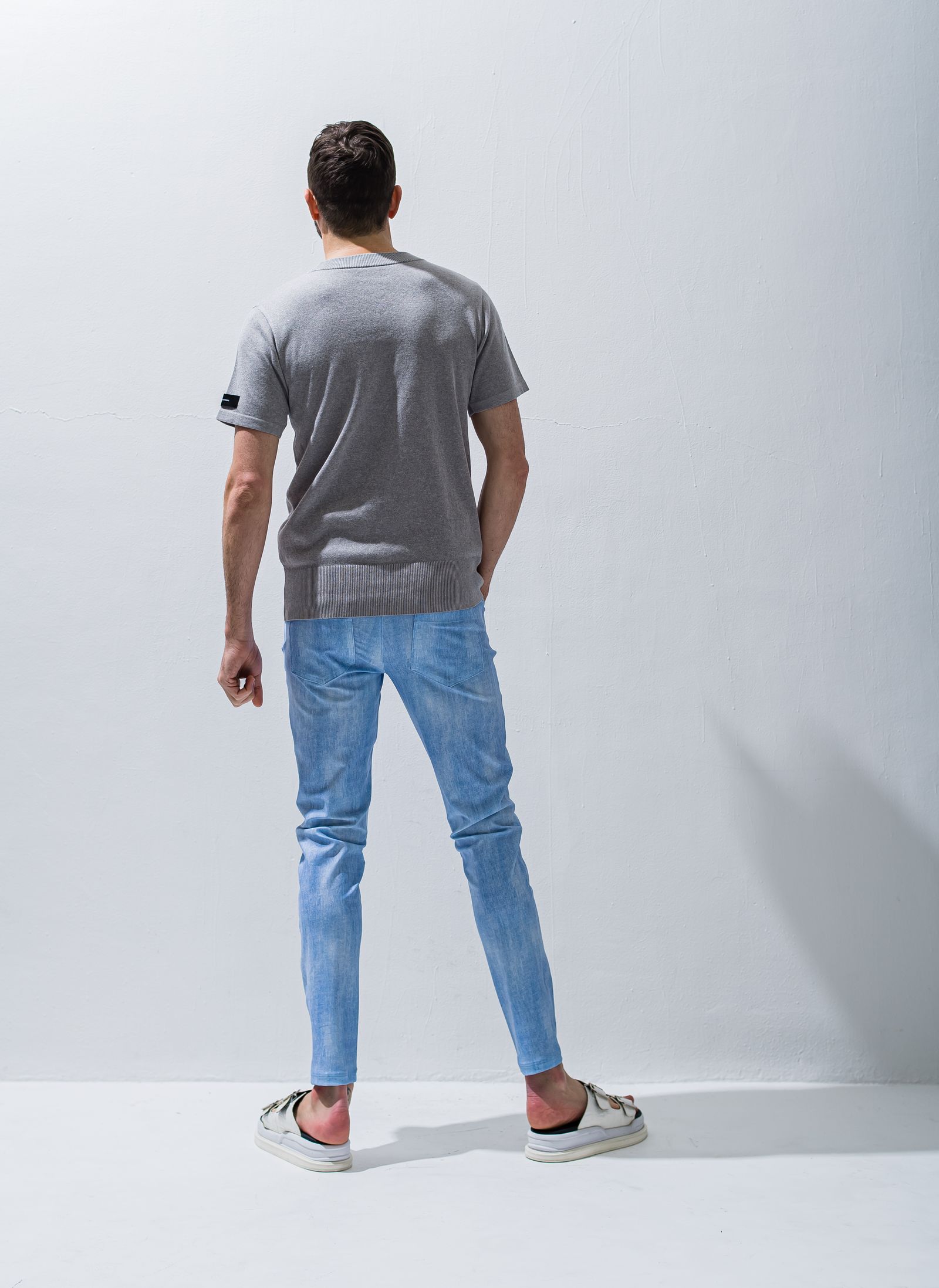 SILK HALF KNT / RC28-K-001 / 無地半袖サマーニット / グレー※