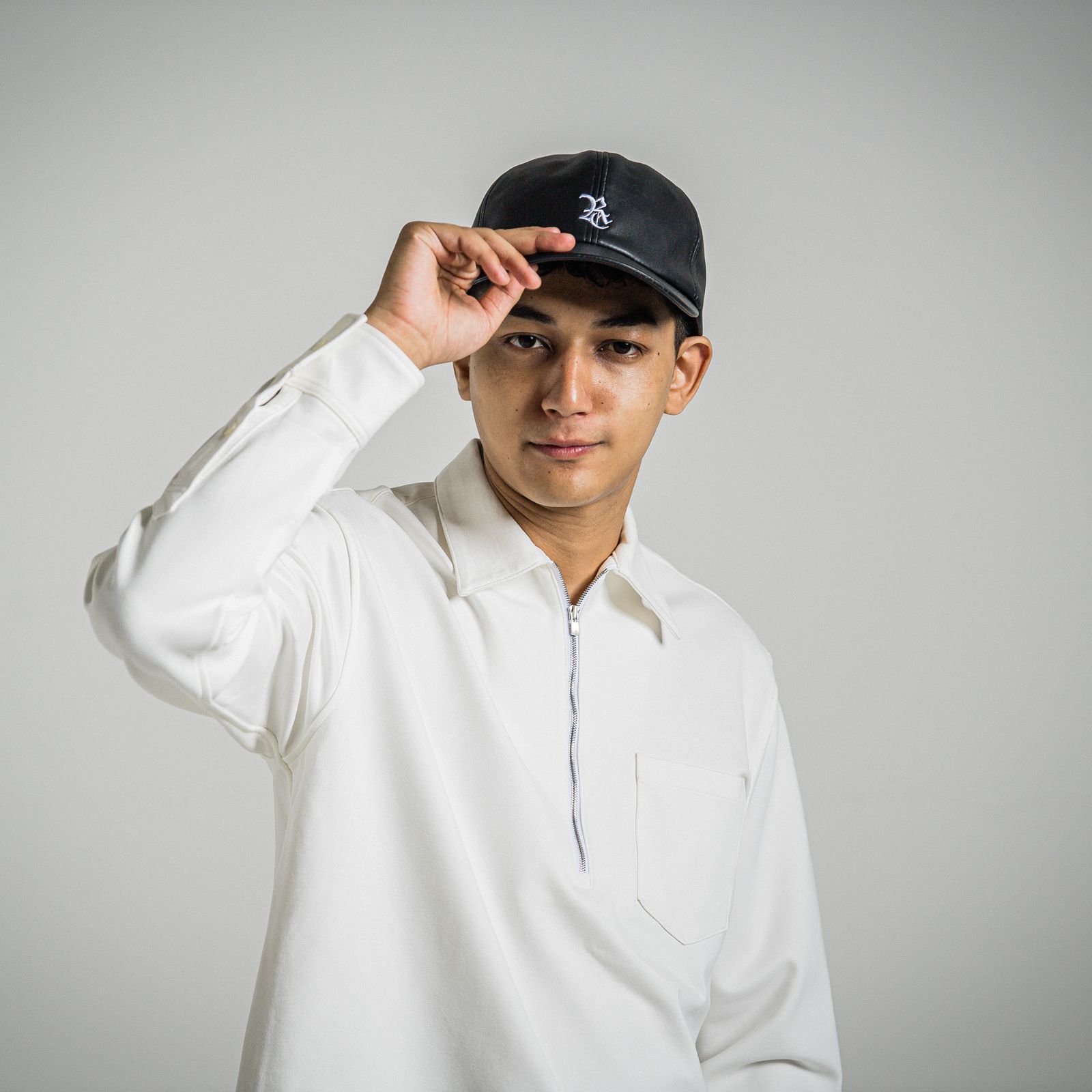 LEATHER LOW CAP / RC34-CAP-002 / エコレザーローキャップ / ブラック