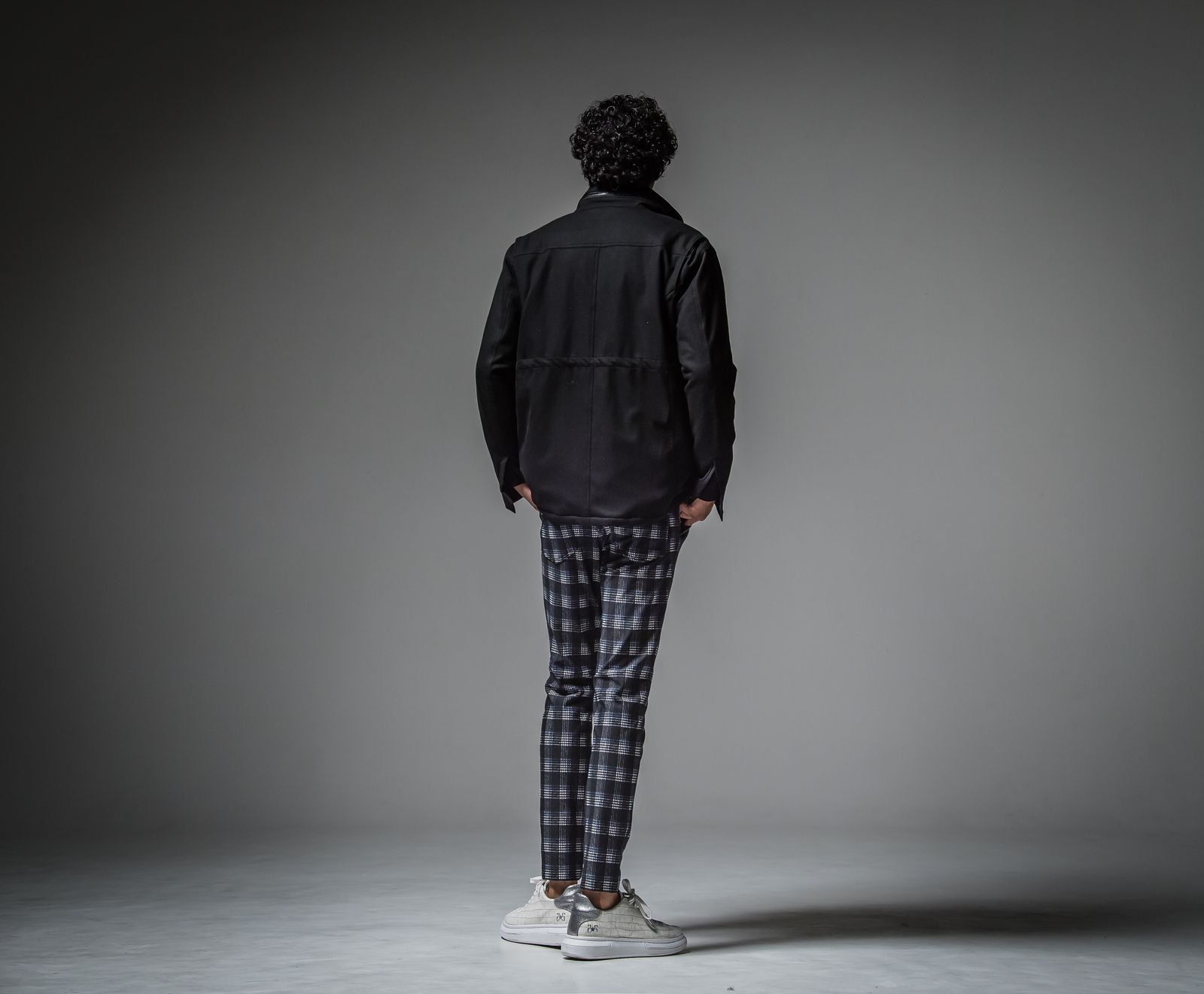 CHRIS EASY HEAT PANTS / RC30-ST-016H / 裏起毛イージーパンツ / ブラック×ブルーチェック