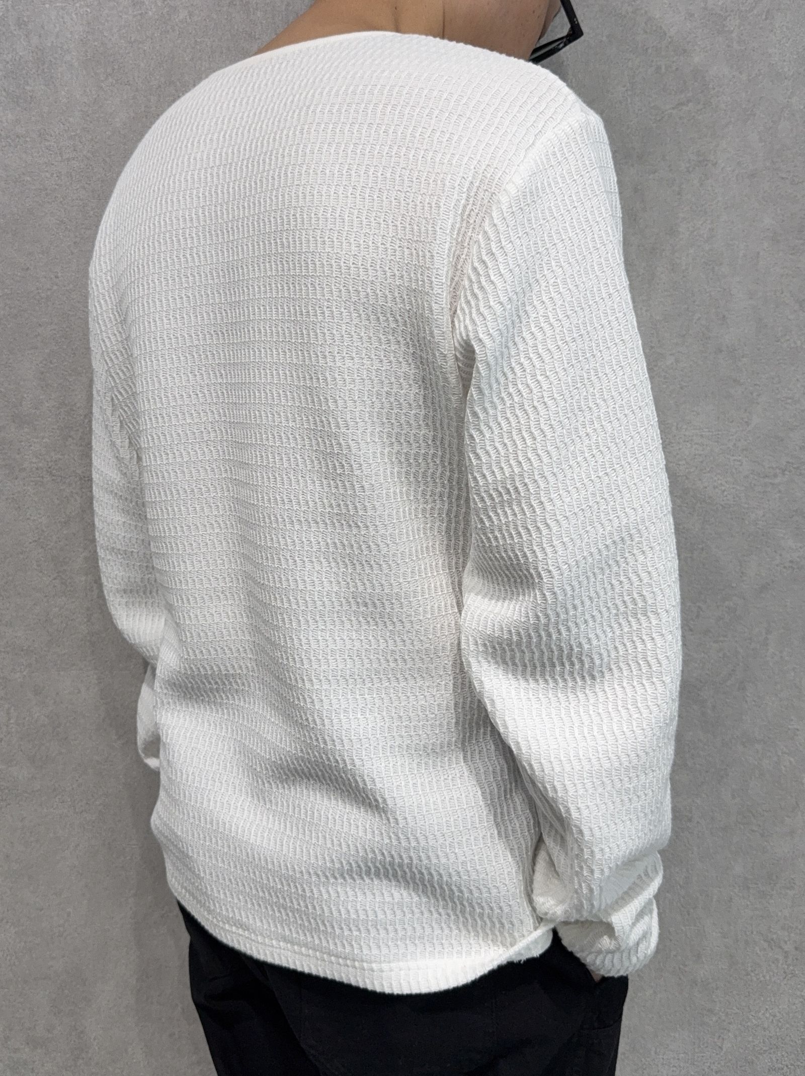 KNT HENRY / RC41-C-001 / コットンニットヘンリーネックロングTシャツ / ホワイト