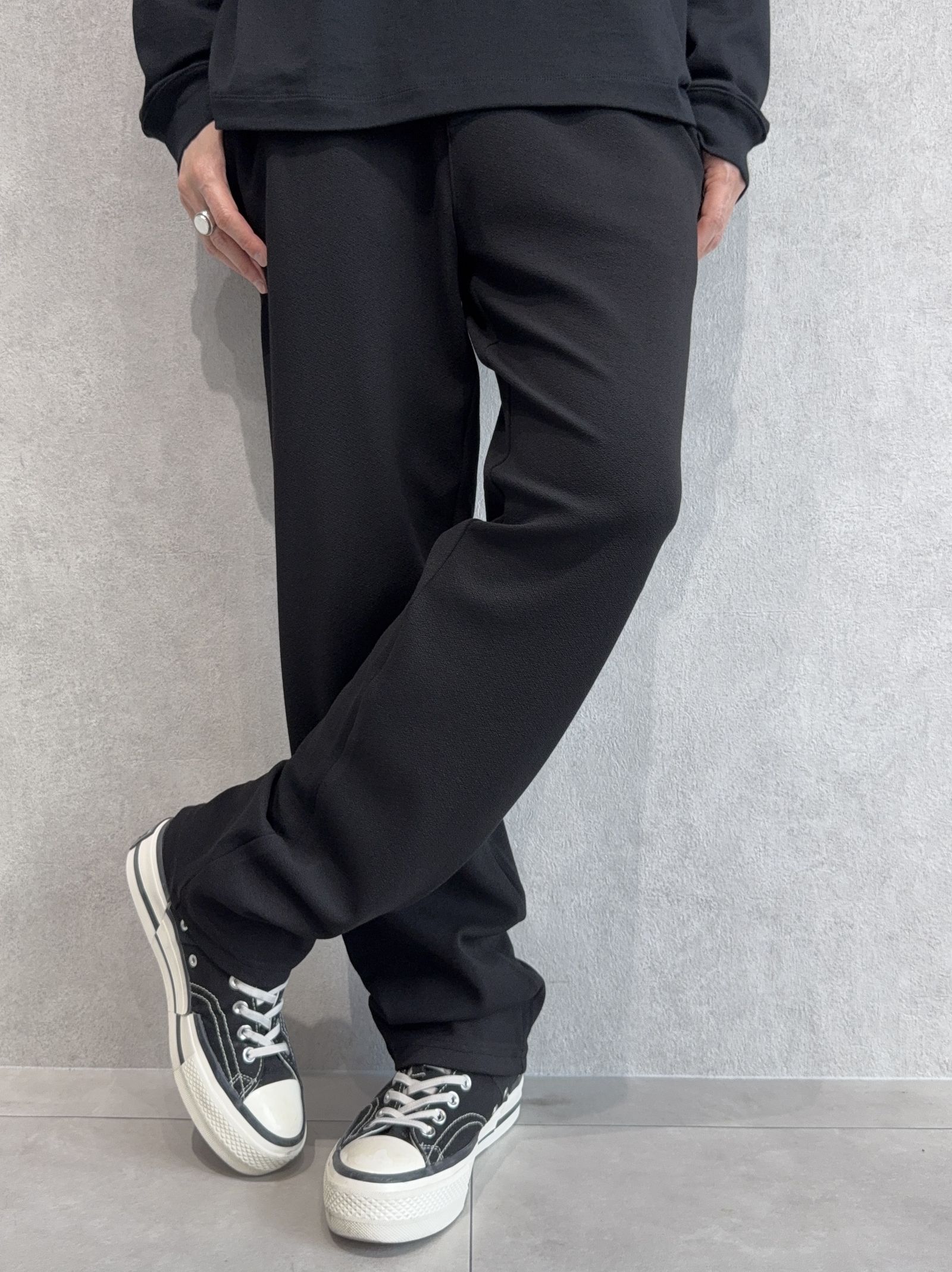 CHRIS EASY WIDE TUCK PANTS / RC41-ST-016WT / セミワイドタックパンツ / ブリスターブラック