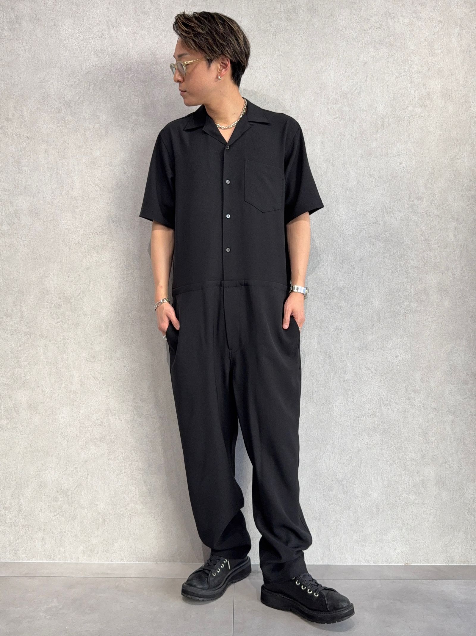 RAGE TWILL HALF ALL IN ONE / DP1-TN-001 / 半袖シャツオールインワン / ブラック